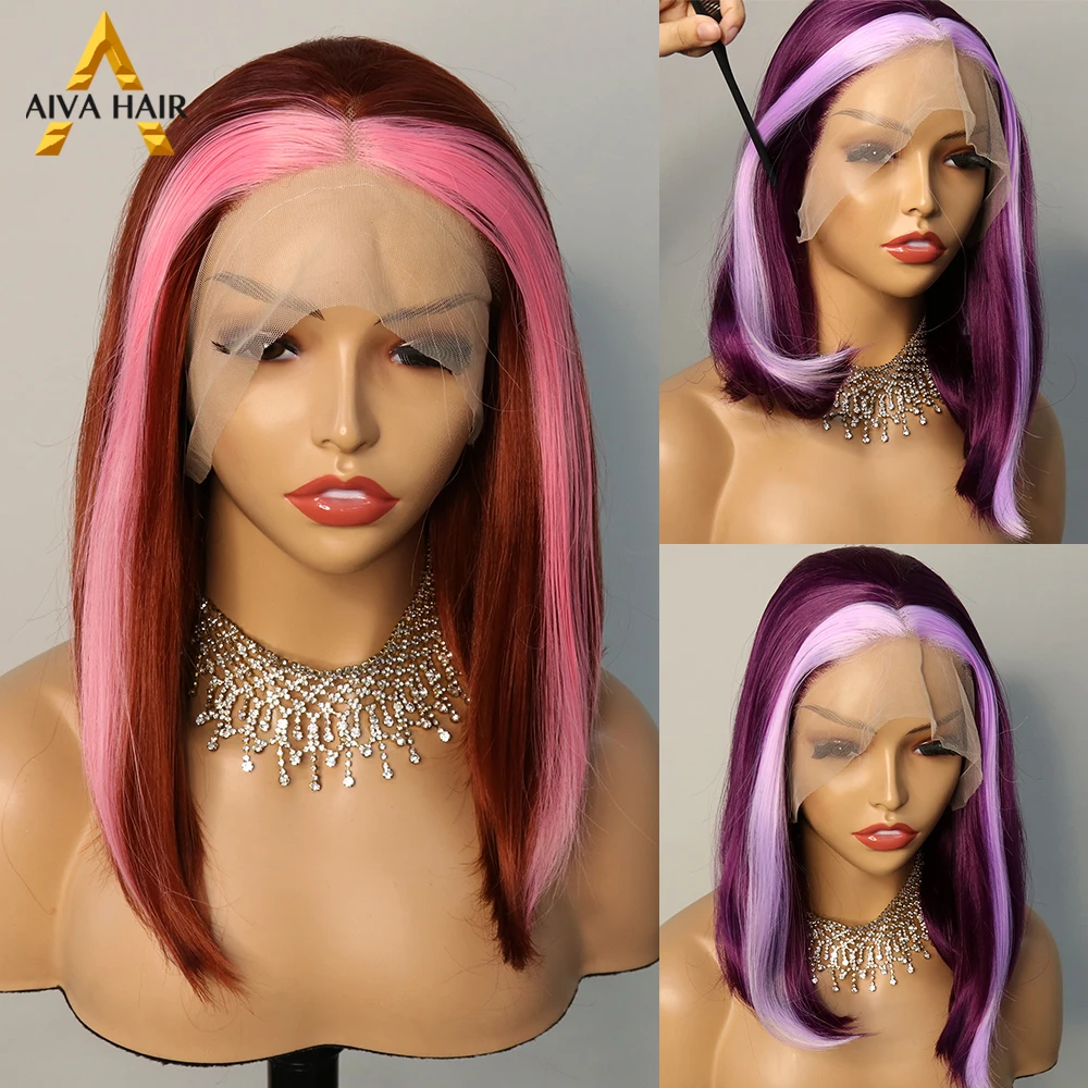 Ombre Purple Pink Color Synthetic Straight High Temperature Fiber Drag Queen Wig 13X4 Lace Front Cosplay Wigs For Black Women
Ombre Purple Pink Color Synthetic Straight High Temperature Fiber Drag Queen Wig 13X4 Lace Front Cosplay Wigs For Black Women