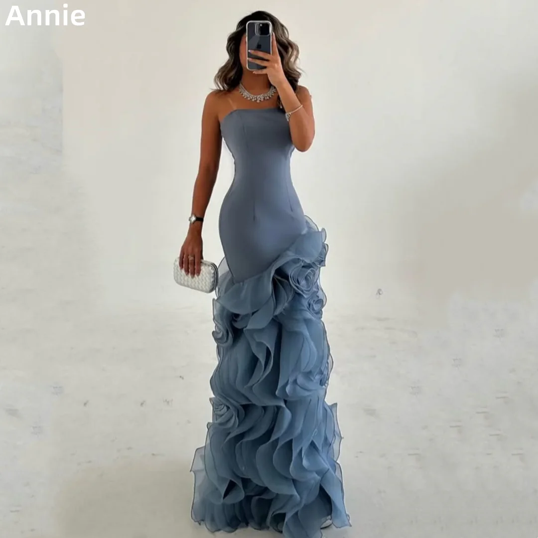 Annie Gray Blue Prom Dresses Handmade Organza Curled Edge Evening Dresses Mermaid Lady Elegant Lady Party Dresses فساتين سهرة
Annie Gray Blue Prom Dresses Handmade Organza Curled Edge Evening Dresses Mermaid Lady Elegant Lady Party Dresses فساتين سهرة