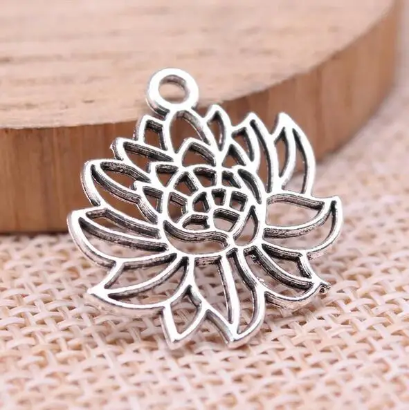 20pcs 22x20mm Lotus Charms For Jewelry Making Antique Silver Plated Pendant EF3715
20pcs 22x20mm Lotus Charms For Jewelry Making Antique Silver Plated Pendant EF3715
