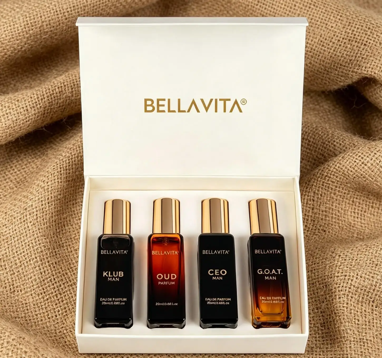Bella Luxury Men's Perfume Gift Set (4-Bottle Pack) — Niche, High-End Eau de Toilette with Long-Lasting Scent
Bella Luxury Men's Perfume Gift Set (4-Bottle Pack) — Niche, High-End Eau de Toilette with Long-Lasting Scent