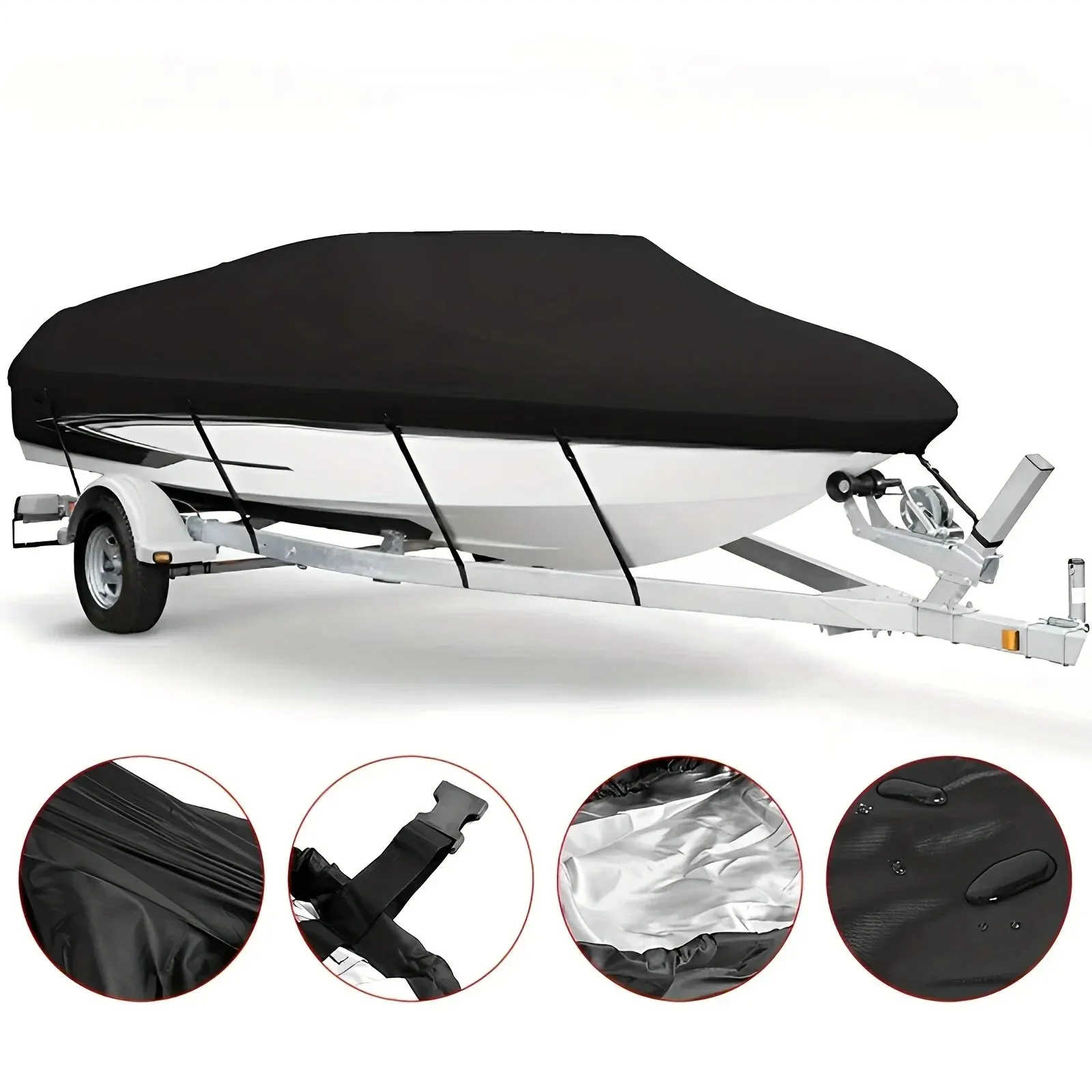 Black Boat Cover Anti-UV Waterproof Outdoor Protection Heavy Duty Marine Fishing Speedboat 190T Yacht 11-22FT
Black Boat Cover Anti-UV Waterproof Outdoor Protection Heavy Duty Marine Fishing Speedboat 190T Yacht 11-22FT
