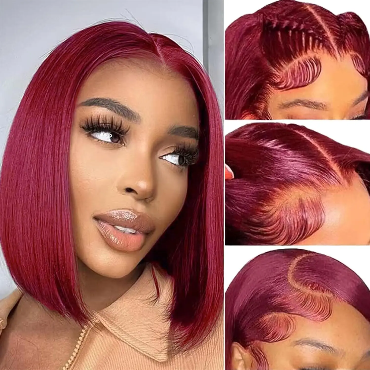 99j Burgundy Bob Wig Human Hair 13x4 HD Lace Front Wigs For Women Burgundy Straight Short Bob Wig Human Hair 180% Short Hair
99j Burgundy Bob Wig Human Hair 13x4 HD Lace Front Wigs For Women Burgundy Straight Short Bob Wig Human Hair 180% Short Hair