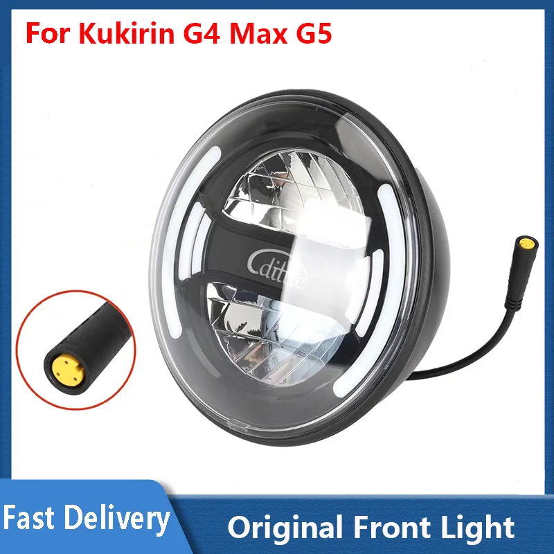 Передний фонарь для электрического скутера Kukirin G4 Max G5, 3-контактная светодиодная фара, лампа, замена оригинальных аксессуаров, детали
Передний фонарь для электрического скутера Kukirin G4 Max G5, 3-контактная светодиодная фара, лампа, замена оригинальных аксессуаров, детали