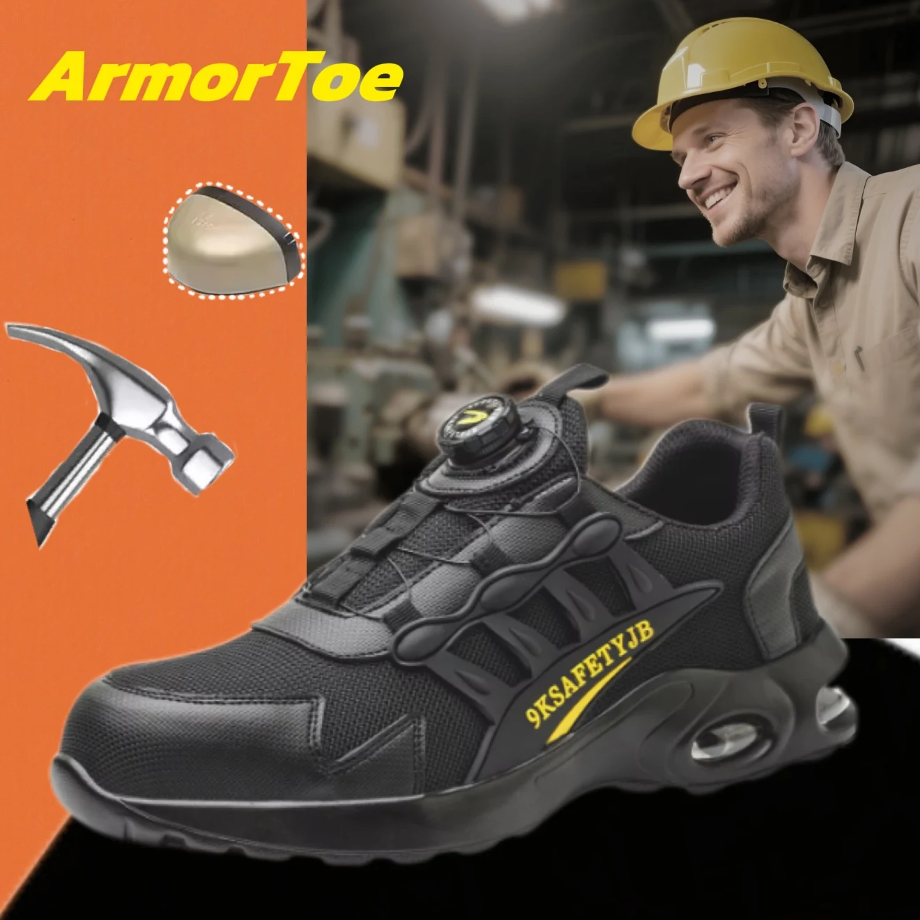 ArmorToe Steel Head Rotating Buckle Safety Shoes Anti-smash Four Seasons Models Work Shoes Air Cushion Sports Shoes #Armor2725
ArmorToe Steel Head Rotating Buckle Safety Shoes Anti-smash Four Seasons Models Work Shoes Air Cushion Sports Shoes #Armor2725