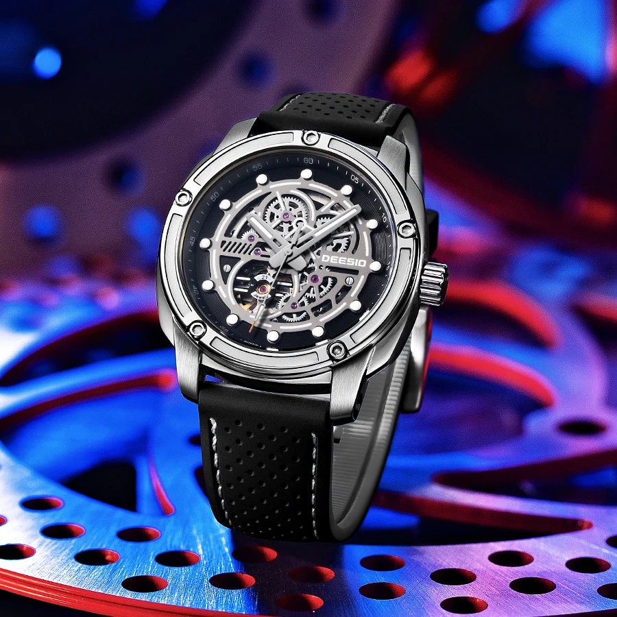 Deesio Automatic Self-Wind Mechanical Men's Watch Fashion Gifts Double Hollow-Out Luminous Waterproof Stainless Steel Case
Deesio Automatic Self-Wind Mechanical Men's Watch Fashion Gifts Double Hollow-Out Luminous Waterproof Stainless Steel Case