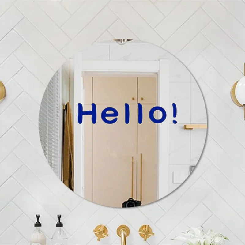 Acrylic Mirror With Hello Sticker DIY Removable Wall Decorative Round Mirror Family Gift Home Room Birthday Decor-11.8in
Acrylic Mirror With Hello Sticker DIY Removable Wall Decorative Round Mirror Family Gift Home Room Birthday Decor-11.8in