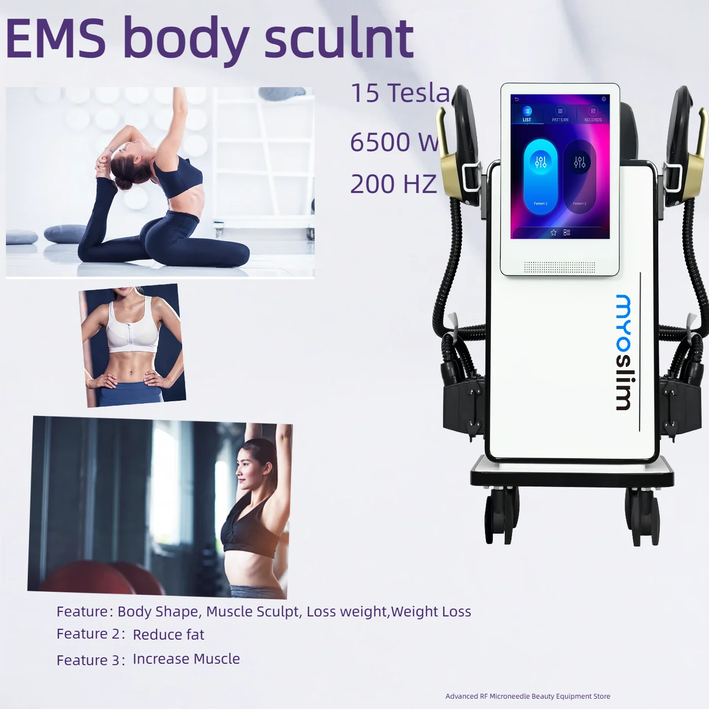 Myoslim RF: Аппарат для сжигания жира и стимуляции мышц – для послеродового восстановления, коррекции фигуры и уменьшения жировых отложений, с опциональной насадкой для таза
Myoslim RF: Аппарат для сжигания жира и стимуляции мышц – для послеродового восстановления, коррекции фигуры и уменьшения жировых отложений, с опциональной насадкой для таза