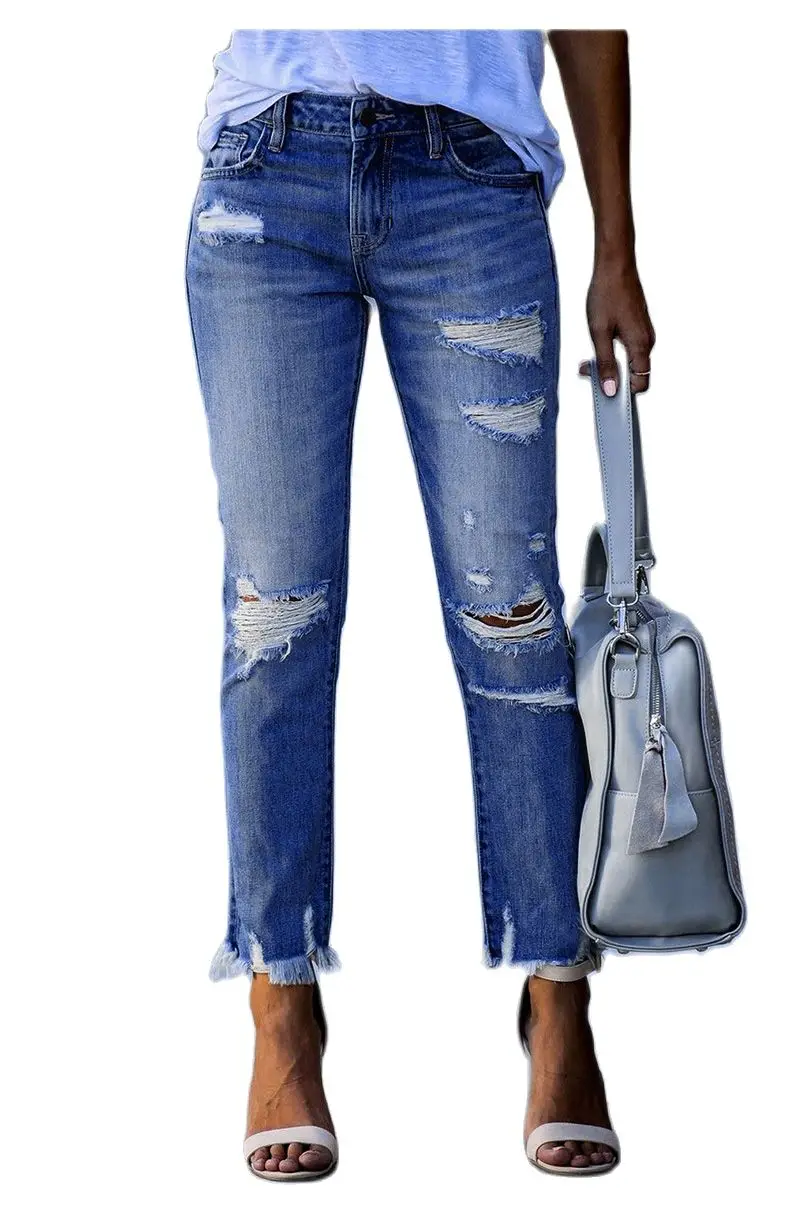 2023 Fall New Women's Mid Waist Ripped Tassel Jeans Fashion High Stretch Slim Denim Pencil Pants Casual Female Clothing S-2XL
2023 Fall New Women's Mid Waist Ripped Tassel Jeans Fashion High Stretch Slim Denim Pencil Pants Casual Female Clothing S-2XL
