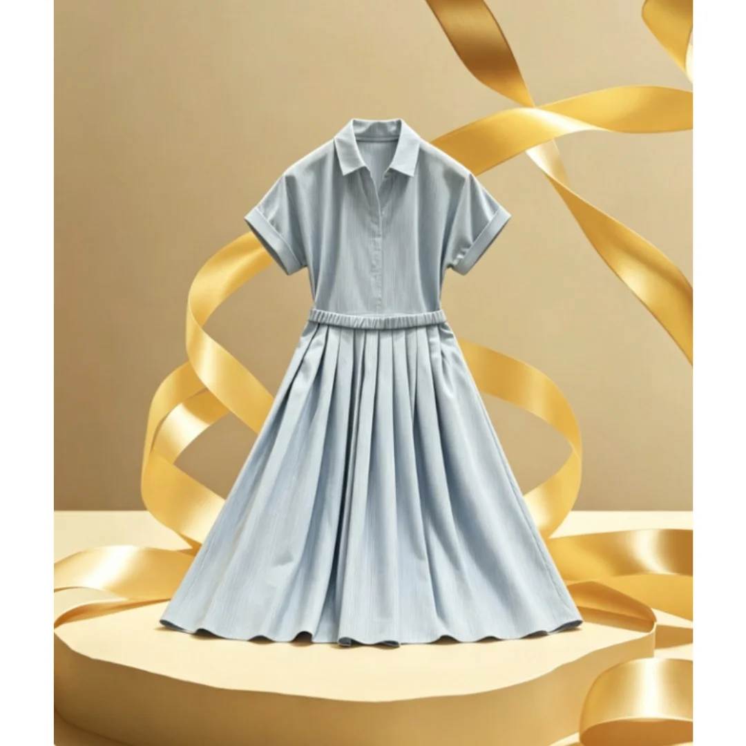 Summer New Style Women's Button-down Letter-stitched Waist Belt Short-sleeved Dress
Summer New Style Women's Button-down Letter-stitched Waist Belt Short-sleeved Dress