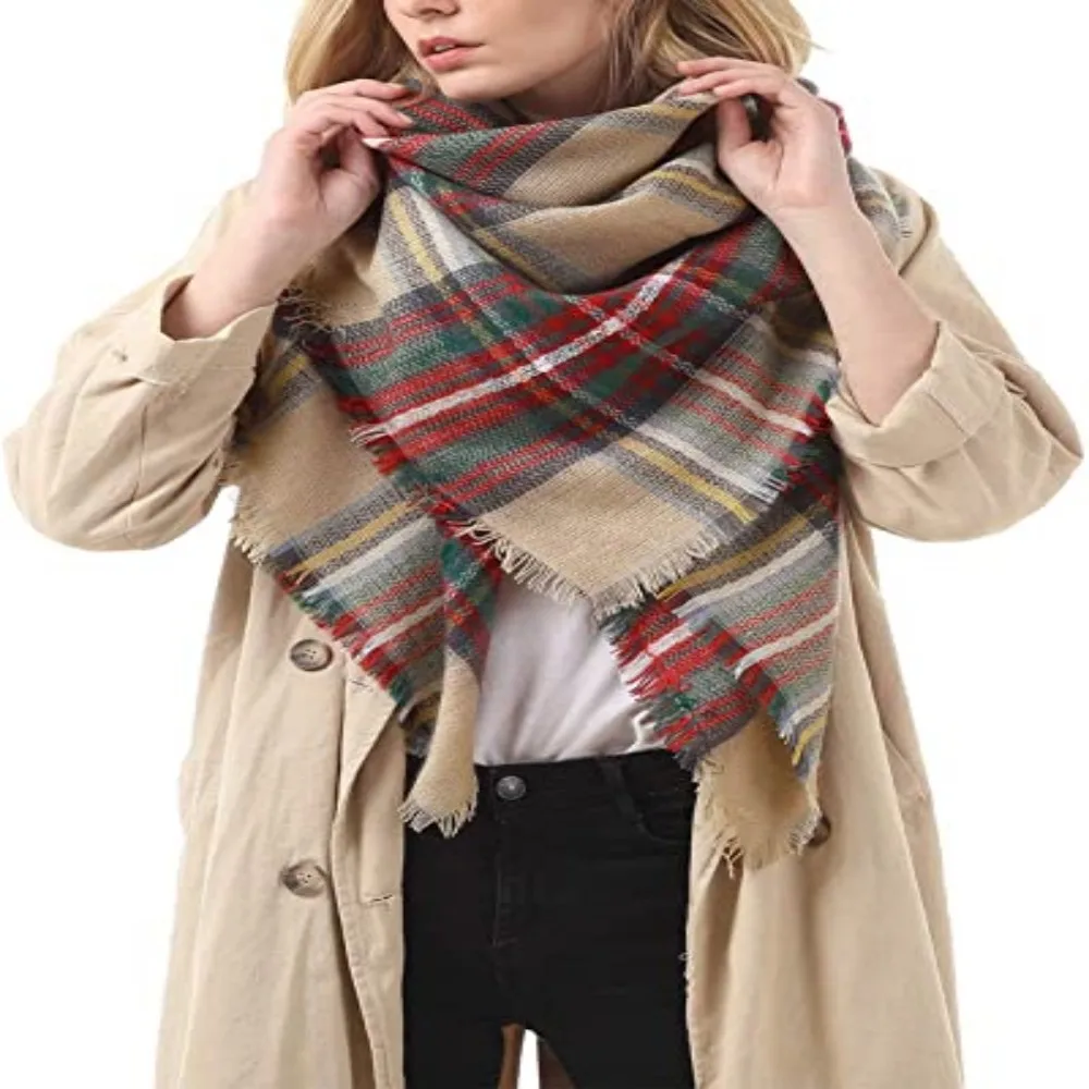 Womens Fall Winter Scarf Plaid Tassel Soft Warm Blanket Scarves Womens Shawl Wraps
Womens Fall Winter Scarf Plaid Tassel Soft Warm Blanket Scarves Womens Shawl Wraps