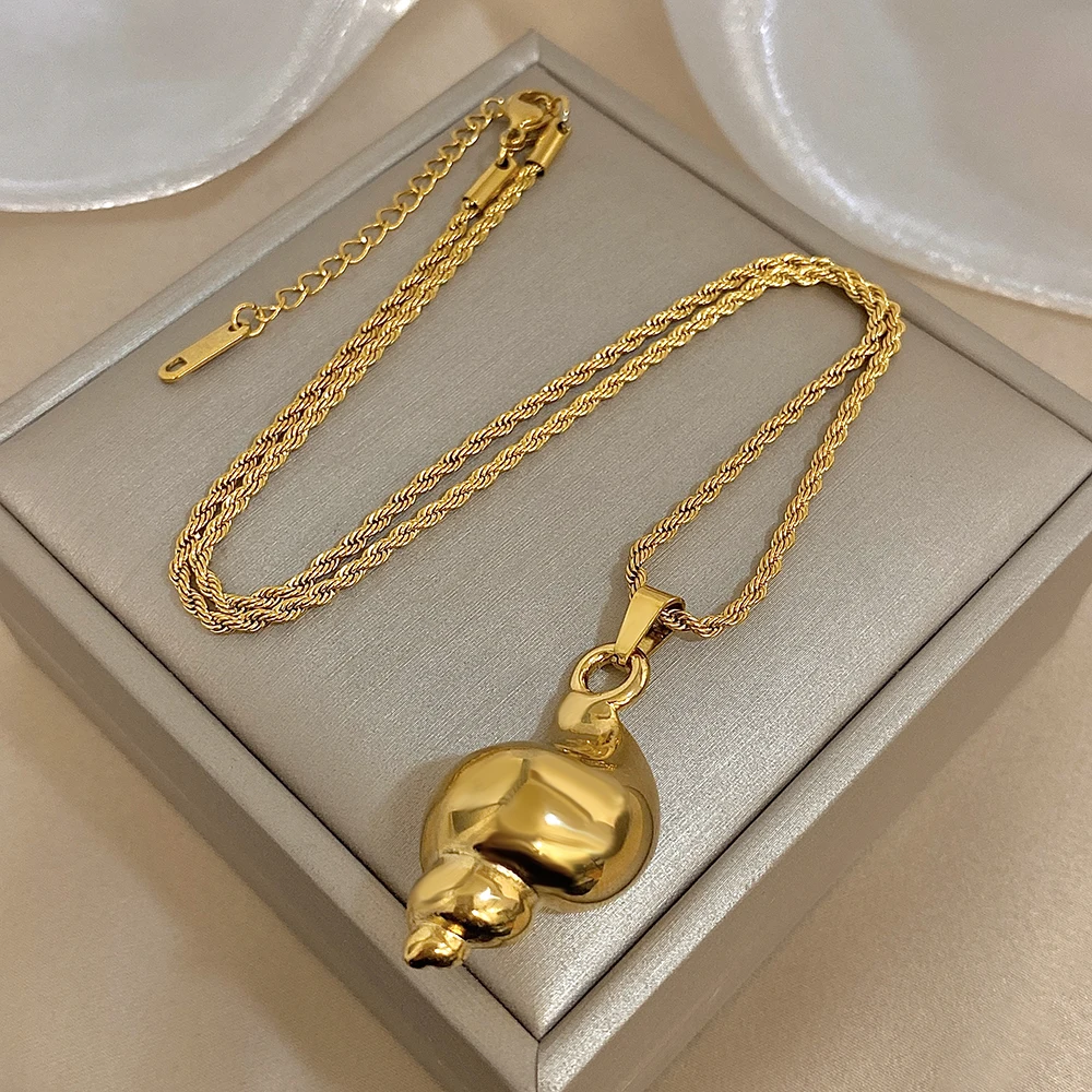 Freetry Smooth Stainless Steel Conch Pendant Necklace for Women Bohemia Choker Jewelry on the Neck Summer Waterproof Accessories
Freetry Smooth Stainless Steel Conch Pendant Necklace for Women Bohemia Choker Jewelry on the Neck Summer Waterproof Accessories