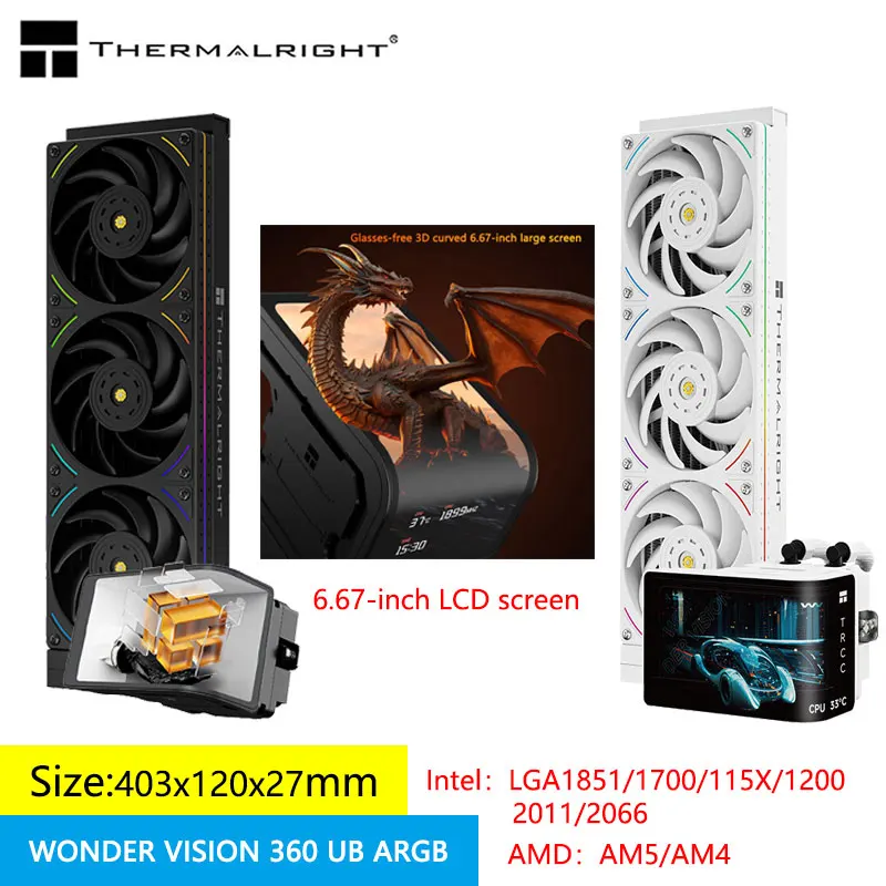 Thermalright WV 360 UB ARGB Встроенный радиатор водяного охлаждения, 6,67-дюймовый 3D изогнутый экран, анимированные изображения и видеодисплей
Thermalright WV 360 UB ARGB Встроенный радиатор водяного охлаждения, 6,67-дюймовый 3D изогнутый экран, анимированные изображения и видеодисплей