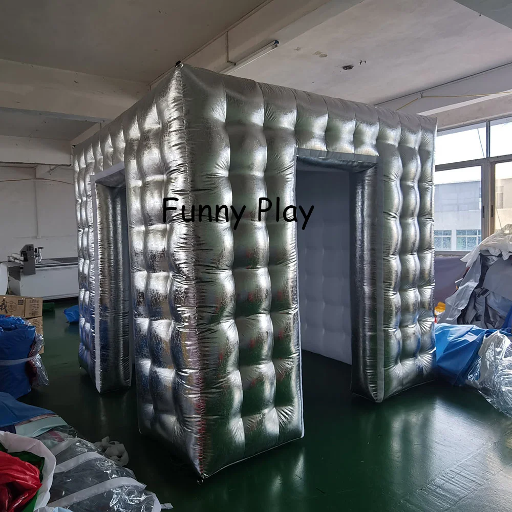 Cube Portable Inflatable Photo Booth Tent with sliver or gold outlook Anti-Dirty and Top LED Light for Wedding Party
Cube Portable Inflatable Photo Booth Tent with sliver or gold outlook Anti-Dirty and Top LED Light for Wedding Party