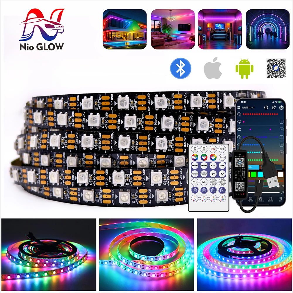 USB luetooth Controller 28Key Kit 5V RGB LED Strip Bluetooth Music 30/60/74/96/144 LEDs/m Individually Addressable DC5V WS2812B
USB luetooth Controller 28Key Kit 5V RGB LED Strip Bluetooth Music 30/60/74/96/144 LEDs/m Individually Addressable DC5V WS2812B