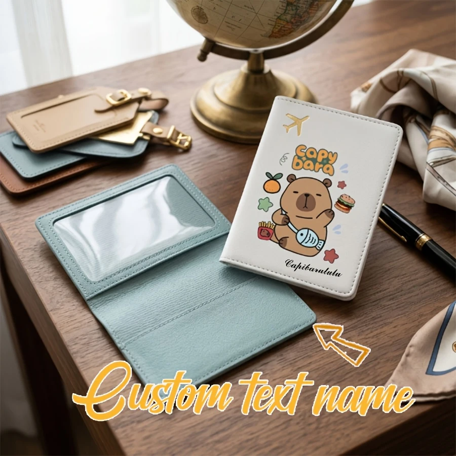 A Personalized Passport Holder and Protective Cover - Custom Name/text, Cute Capybara Design, Available in Pastel or Black
A Personalized Passport Holder and Protective Cover - Custom Name/text, Cute Capybara Design, Available in Pastel or Black