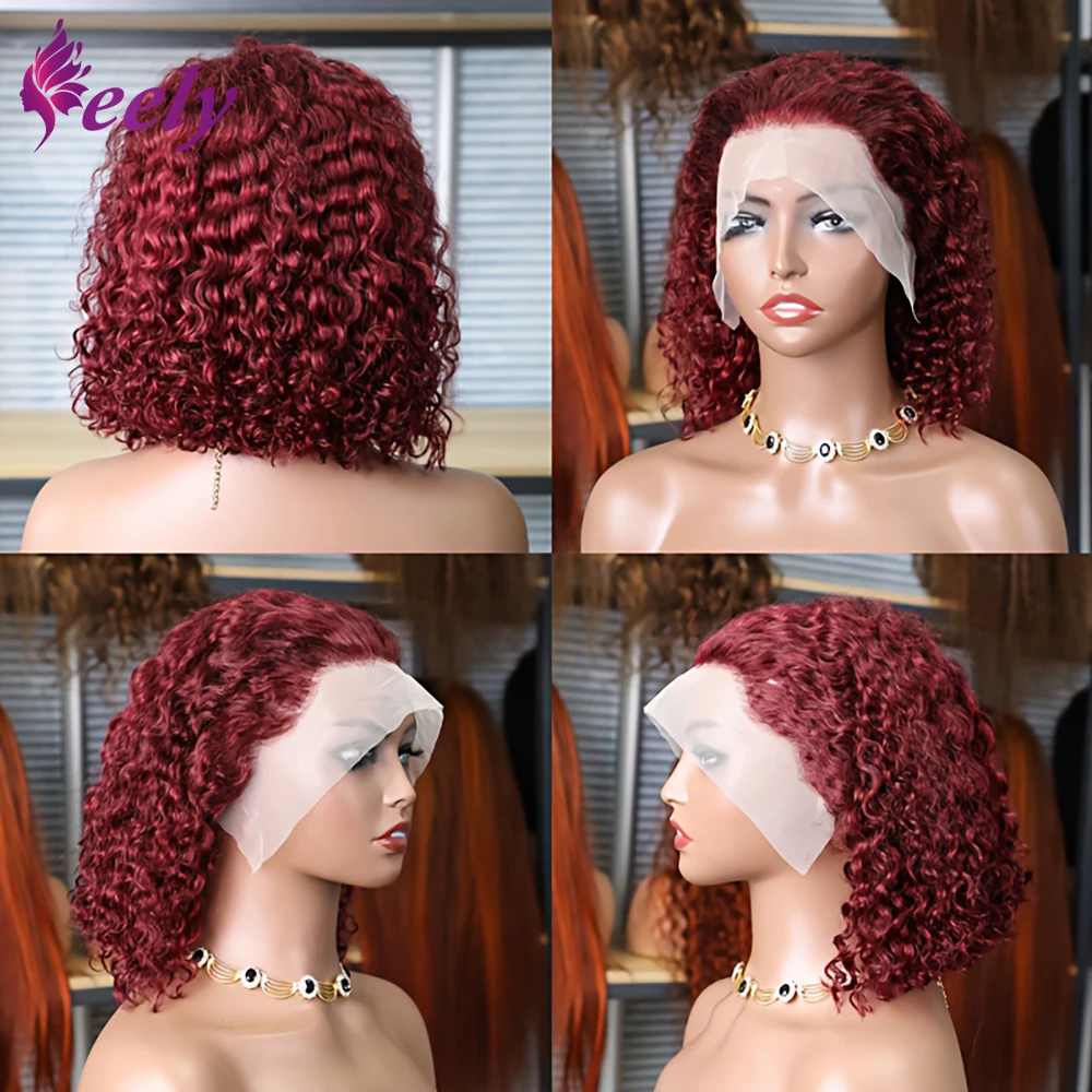 99J Color Burgundy 13X4 HD Lace Frontal Human Hair Wig Short Bob Curly Wigs Front Lace Wigs Natural Hairline Wigs For Woman
99J Color Burgundy 13X4 HD Lace Frontal Human Hair Wig Short Bob Curly Wigs Front Lace Wigs Natural Hairline Wigs For Woman