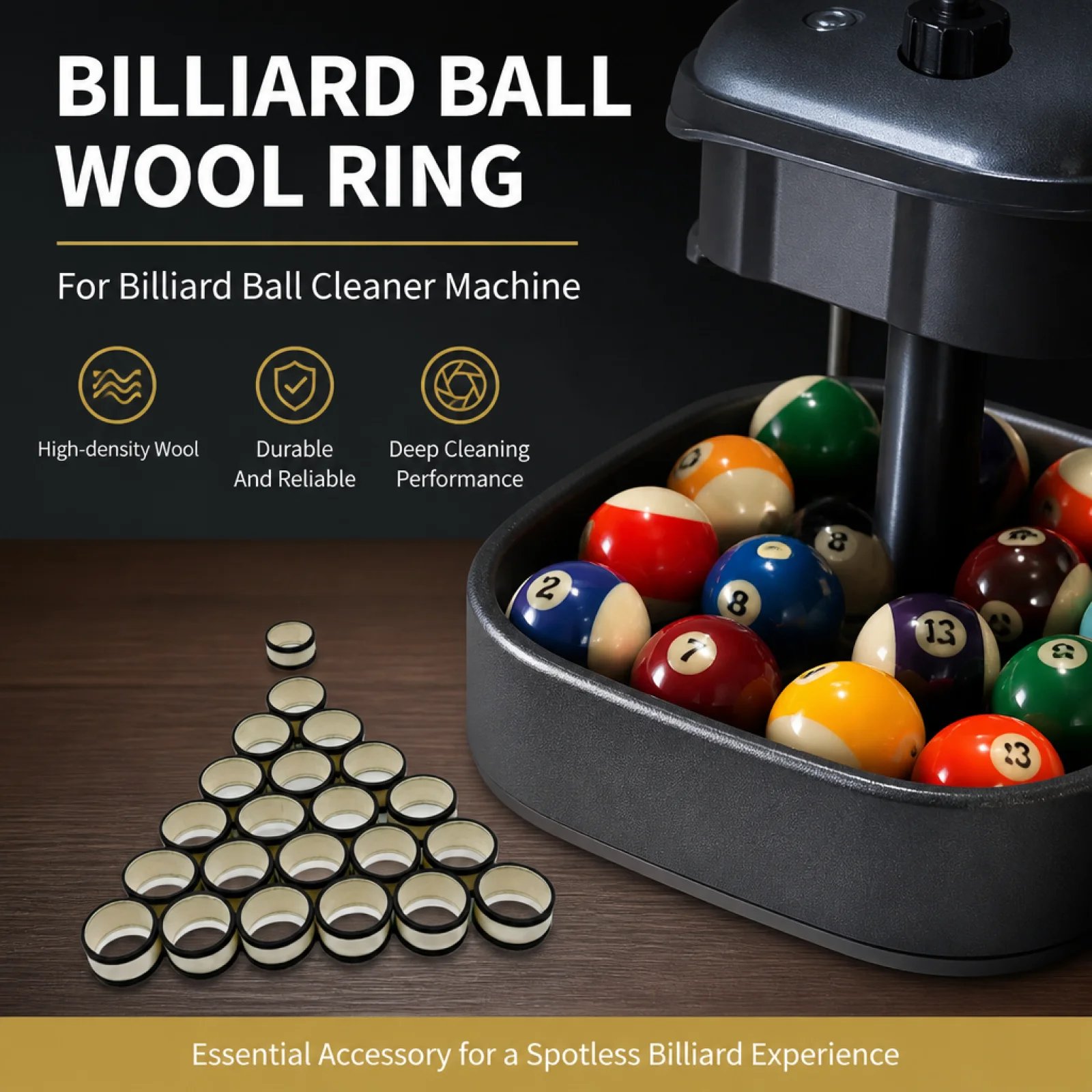 22Pcs Billiard Ball Cleaner Wool Circle Wool Ring for Billiard Ball Wear Resistant Parts Replacement Sturdy Loop Felt Pads
22Pcs Billiard Ball Cleaner Wool Circle Wool Ring for Billiard Ball Wear Resistant Parts Replacement Sturdy Loop Felt Pads