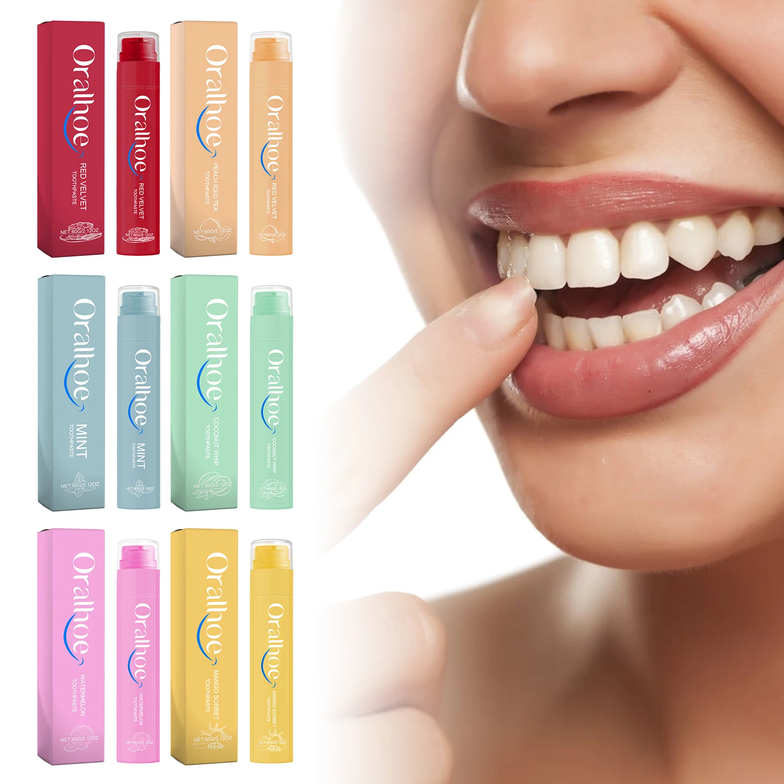 Oralhoe Fruity Floavored Whitening Toothpaste Remove Yellow Teeth Stain Prevent Plaque Improve Oral Health Anti Decay Toothpaste
Oralhoe Fruity Floavored Whitening Toothpaste Remove Yellow Teeth Stain Prevent Plaque Improve Oral Health Anti Decay Toothpaste