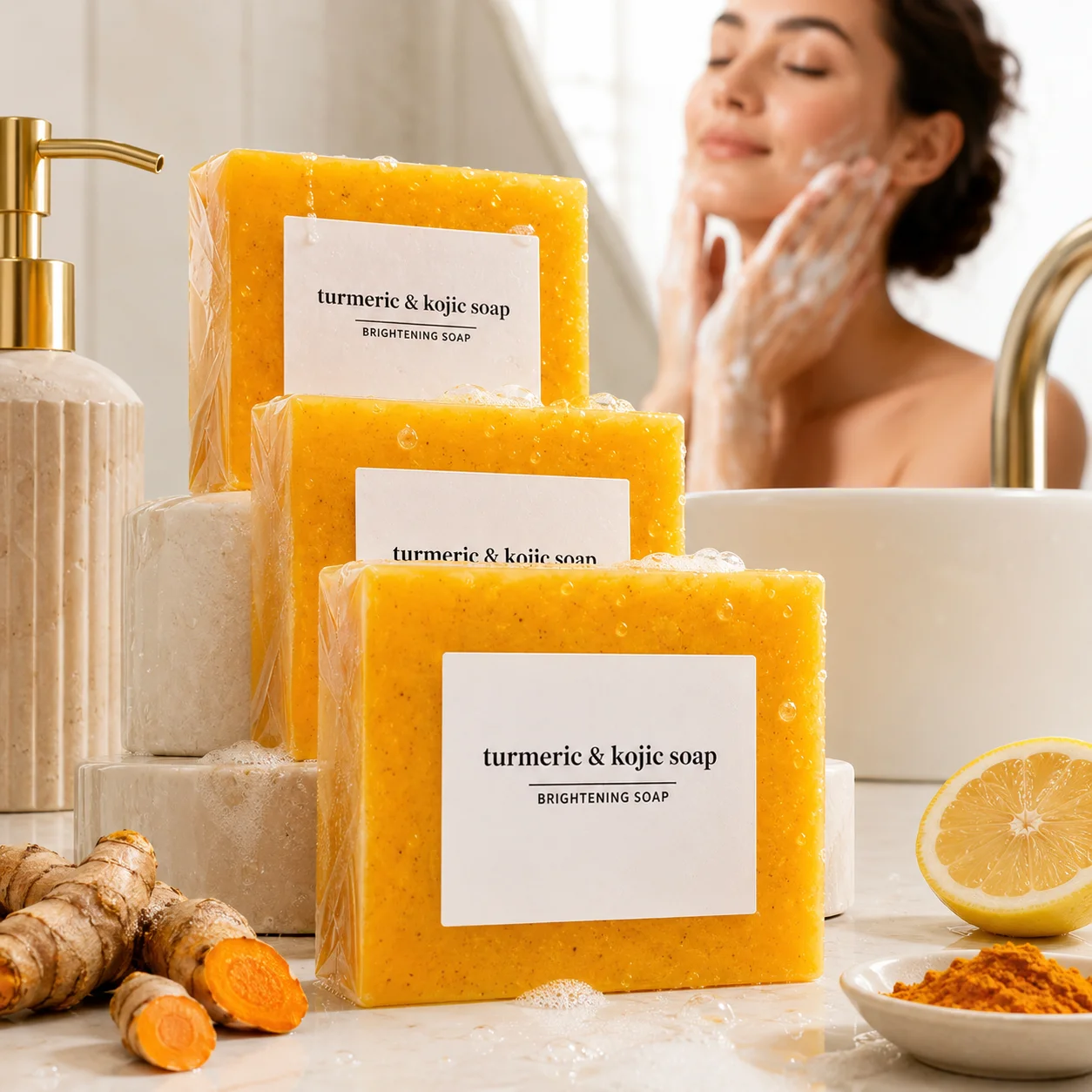 1/2/4/6Pcs Turmeric Kojic Acid Handmade Soap Scrub for Exfoliation, Moisturizing, Deep Cleansing, Spot Removal, Acne Removal
1/2/4/6Pcs Turmeric Kojic Acid Handmade Soap Scrub for Exfoliation, Moisturizing, Deep Cleansing, Spot Removal, Acne Removal