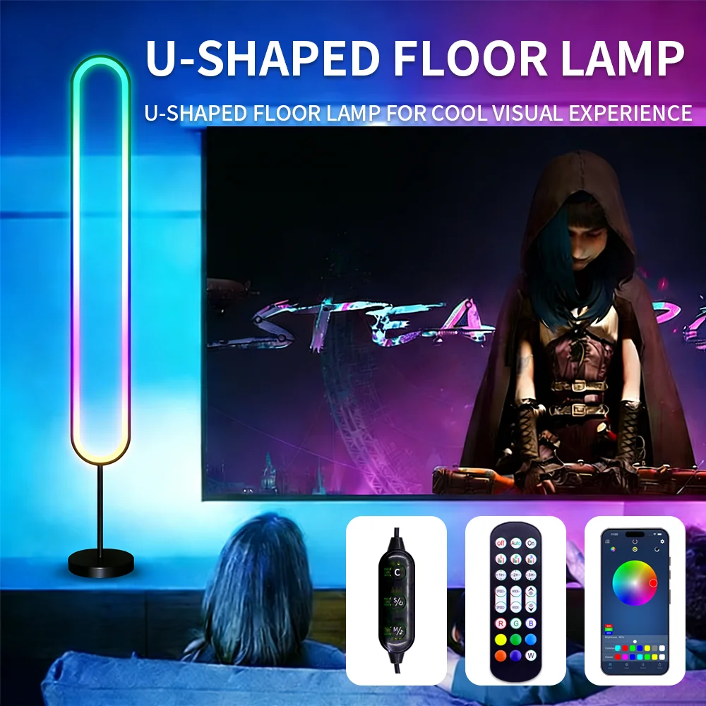 Modern Dimmable U-shaped Corner Sound-Activated RGB Floor Lamp | LED Aluminum Fill Light & Night Light for Living Room & Bedroom
Modern Dimmable U-shaped Corner Sound-Activated RGB Floor Lamp | LED Aluminum Fill Light & Night Light for Living Room & Bedroom