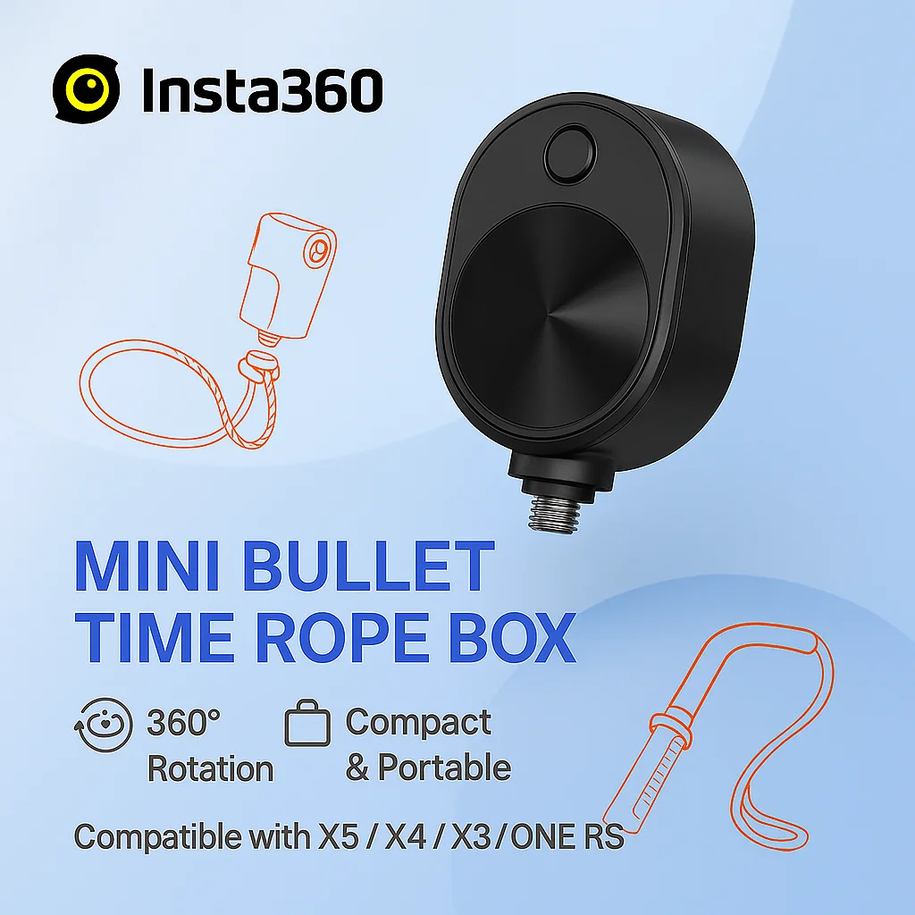 Insta360 Mini Bullet Time Rope Box для ONE X5/X4/X3/ONE RS | Оригинальный аксессуар карманного размера | Крепление 1/4 дюйма для вращения времени пули
Insta360 Mini Bullet Time Rope Box для ONE X5/X4/X3/ONE RS | Оригинальный аксессуар карманного размера | Крепление 1/4 дюйма для вращения времени пули