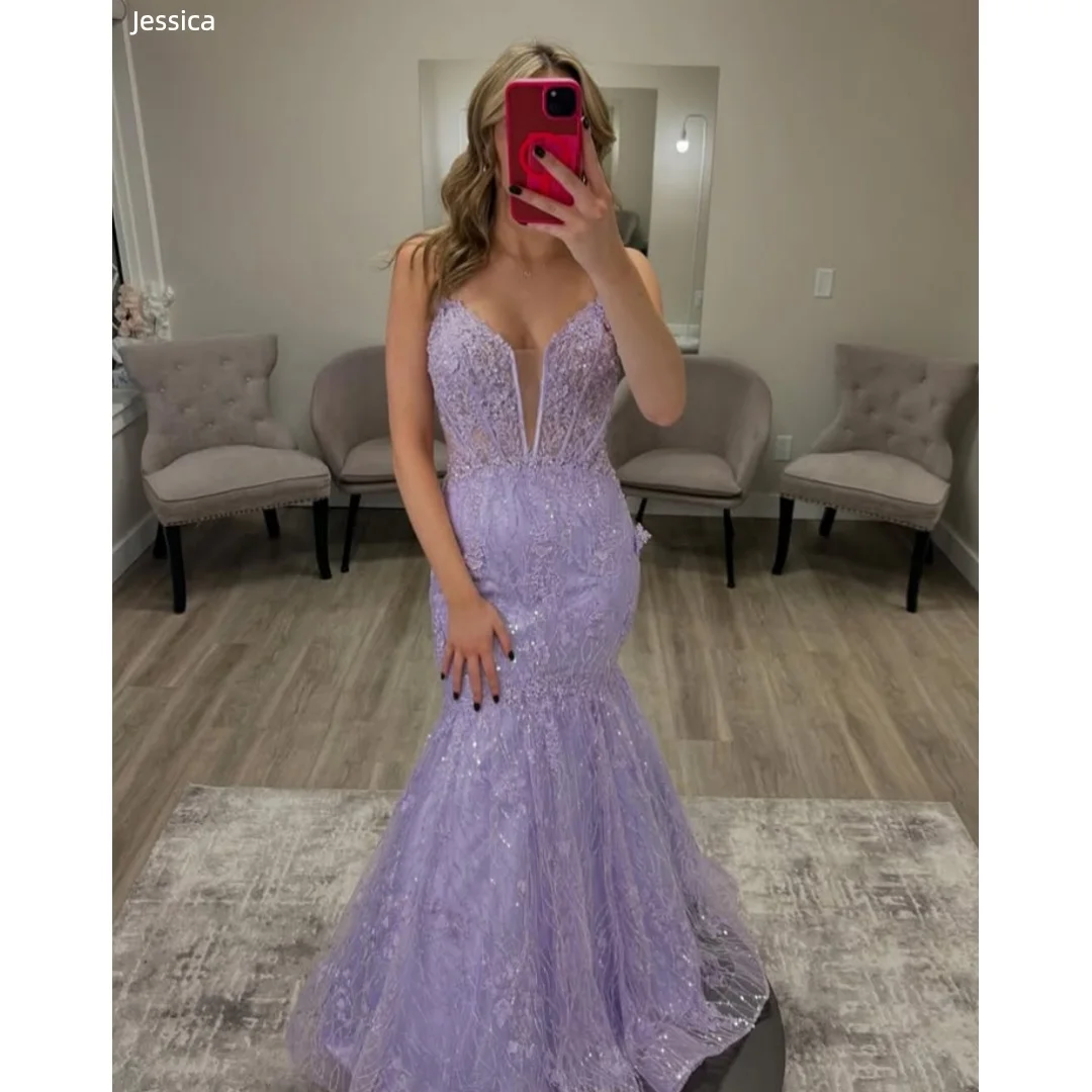 Jessica Lavender Purple Evening Dresses Sparkling Tulle With Lace Embroidery Prom Dresses Princess Party Dresses
Jessica Lavender Purple Evening Dresses Sparkling Tulle With Lace Embroidery Prom Dresses Princess Party Dresses