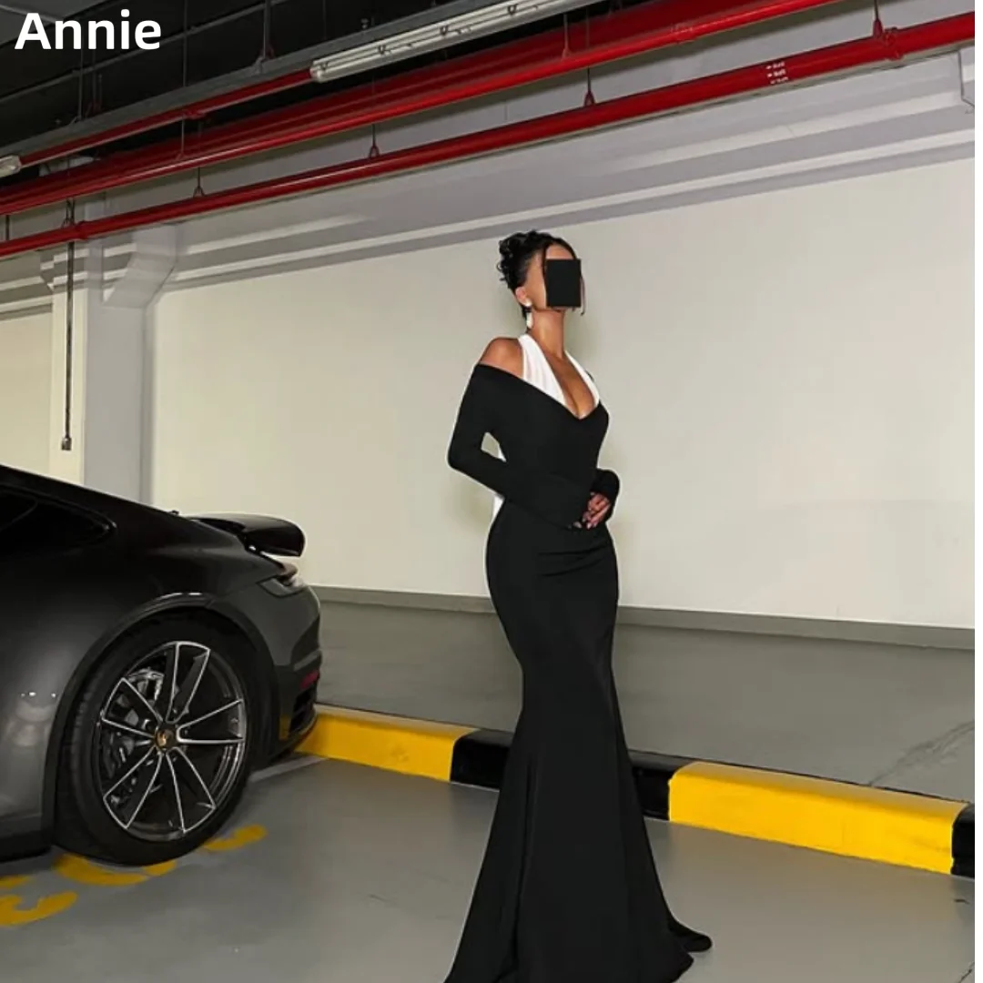 Annie Long Sleeve Halterneck Prom Dresses Black Slim FitEvening Dresses Special Occasions Elegant Lady Party Dresses فساتين سهرة
Annie Long Sleeve Halterneck Prom Dresses Black Slim FitEvening Dresses Special Occasions Elegant Lady Party Dresses فساتين سهرة