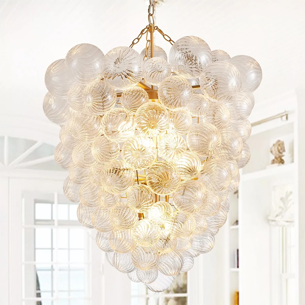LONGREE Большая люстра-пузырь, прозрачный шар, стиль талии, ребристая текстура, люстра со стеклянным глобусом, освещение лестницы
LONGREE Большая люстра-пузырь, прозрачный шар, стиль талии, ребристая текстура, люстра со стеклянным глобусом, освещение лестницы