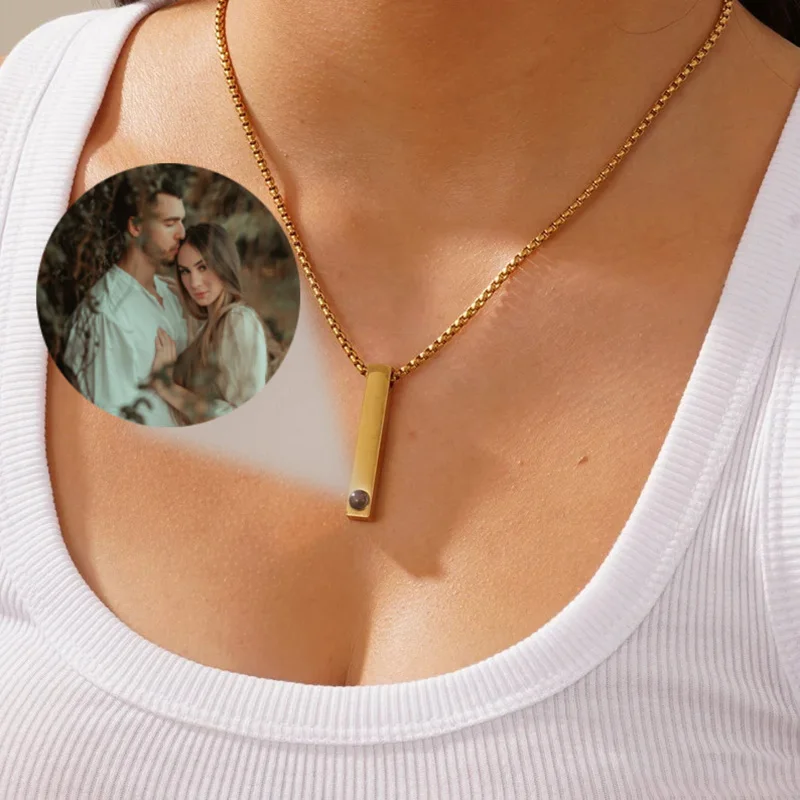 Custom Photo Projection Bar Necklace Picture Personalized Necklace Customized Photo Pendant with Thick Chain Jewelry Gift
Custom Photo Projection Bar Necklace Picture Personalized Necklace Customized Photo Pendant with Thick Chain Jewelry Gift