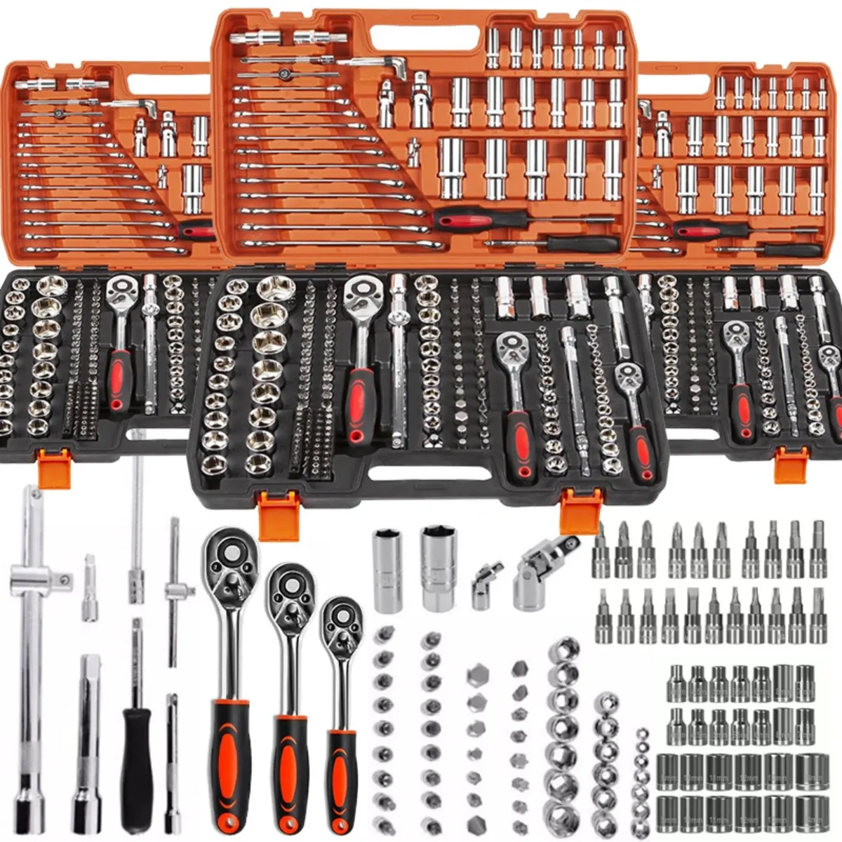 216pcs Orange Multifunctional Car Repair Tool Set with Plastic Storage Box
216pcs Orange Multifunctional Car Repair Tool Set with Plastic Storage Box
