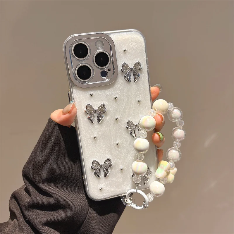 Bowknot Phone Case for iPhone 16 15 14 Plus 13 12 Pro Max Bracelet Decoration Protective Case Cute Lanyard Bead Cellular Wrist
Bowknot Phone Case for iPhone 16 15 14 Plus 13 12 Pro Max Bracelet Decoration Protective Case Cute Lanyard Bead Cellular Wrist