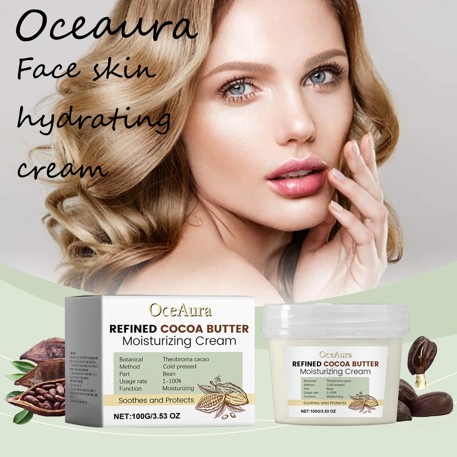 Oceaura Cocoa Butter Moisturize Cream Reduce Dryness and Roughness Glowing Skin Tone Smoothing Softening Face Skin Care Cream
Oceaura Cocoa Butter Moisturize Cream Reduce Dryness and Roughness Glowing Skin Tone Smoothing Softening Face Skin Care Cream