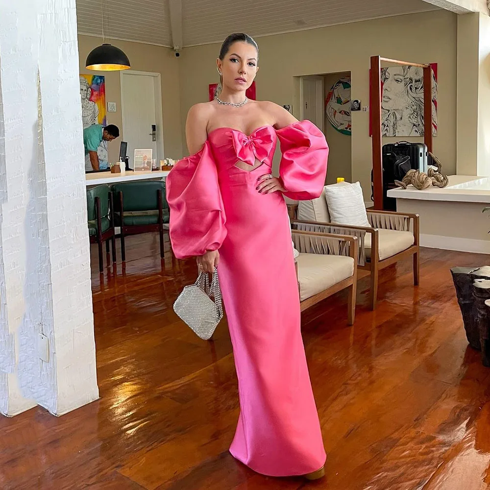 SoDigne Hot Pink Elegant Satin Prom Dress For Women Staight Party Dresses Long Formal occasion Dress Evening Gowns with Bow
SoDigne Hot Pink Elegant Satin Prom Dress For Women Staight Party Dresses Long Formal occasion Dress Evening Gowns with Bow