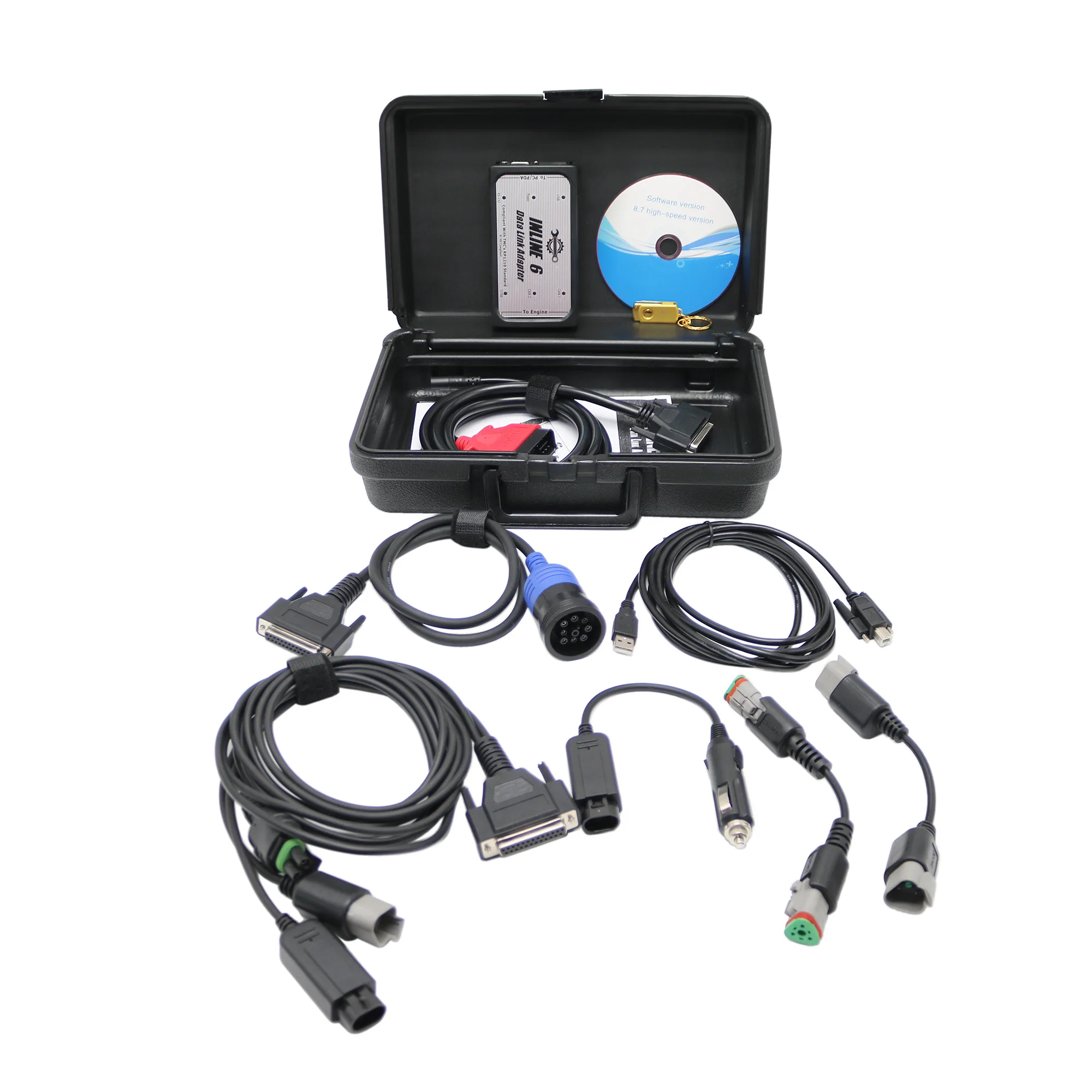 For Cummin inline 6 Data Link Full Set Truck Scanner Inline6 Heavy Duty Diagnostic Tool with V8.7 software
For Cummin inline 6 Data Link Full Set Truck Scanner Inline6 Heavy Duty Diagnostic Tool with V8.7 software
