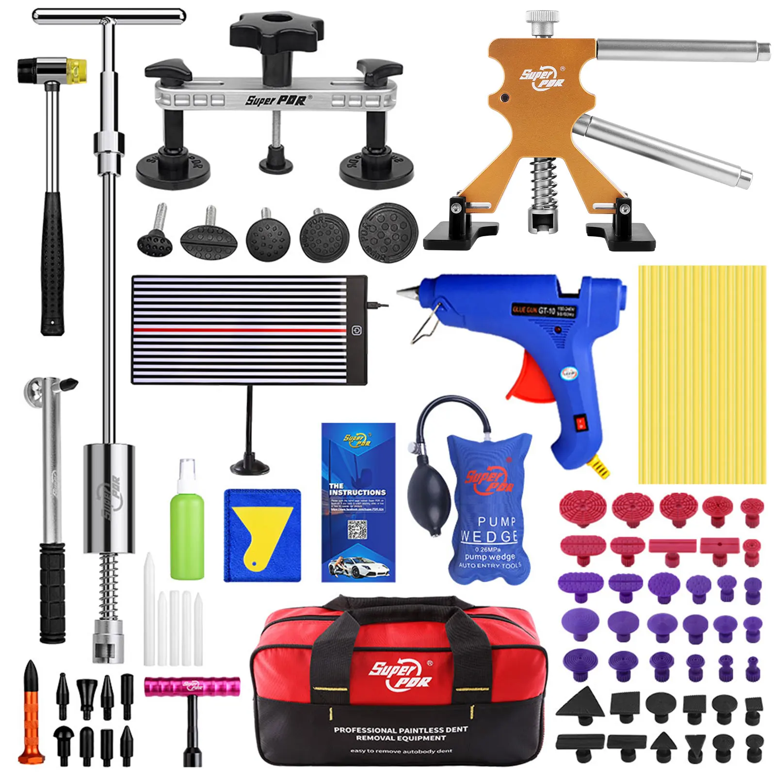Professional Car Dent Repair Tools Paintless Dent Repair Kit Auto Paintless Body Dent Removal Remover Kits Dent Puller for Cars
Professional Car Dent Repair Tools Paintless Dent Repair Kit Auto Paintless Body Dent Removal Remover Kits Dent Puller for Cars