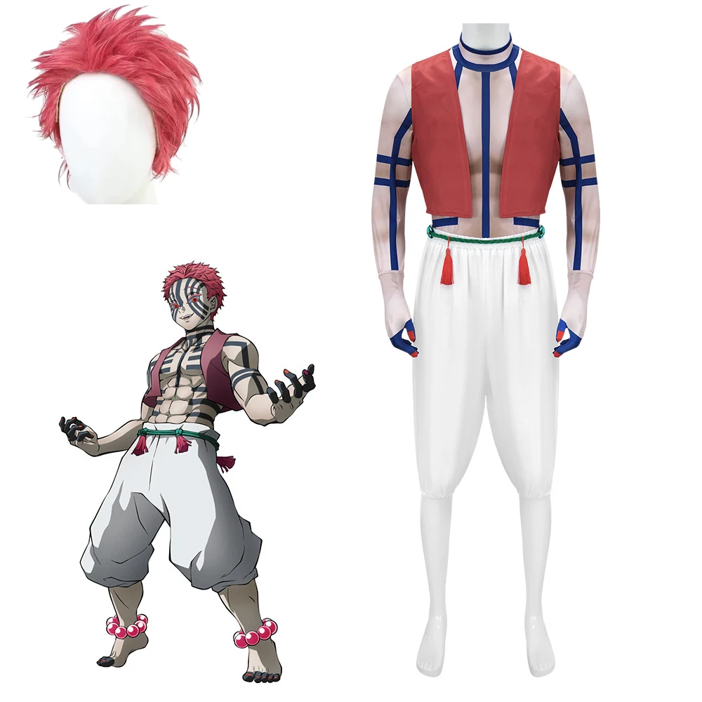Akaza Cosplay Costume, Demon Upper Rank Three Uniform With Wig, Male Costume for Halloween Anime Party
Akaza Cosplay Costume, Demon Upper Rank Three Uniform With Wig, Male Costume for Halloween Anime Party