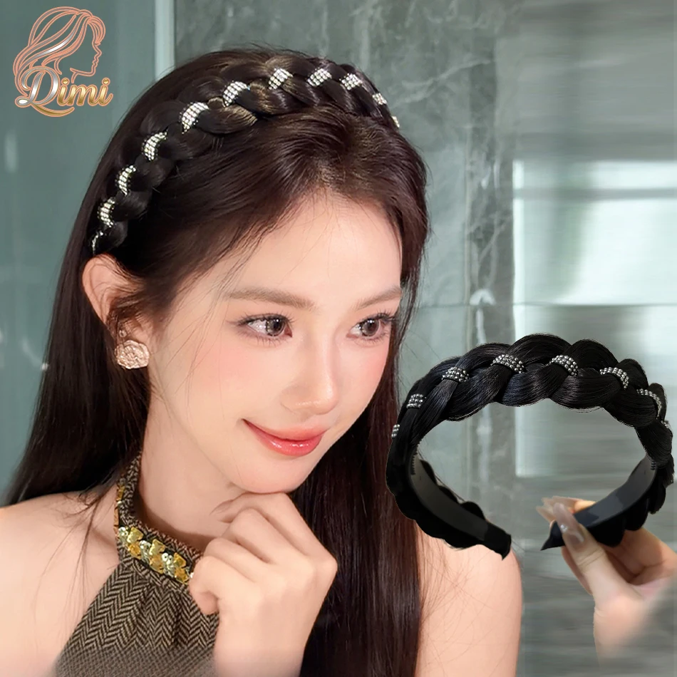 Elegant Braided Synthetic Twist Braided Hairband with Rhinestones Fashion Hand-woven Headband Hair Accessories for Lazy Girls
Elegant Braided Synthetic Twist Braided Hairband with Rhinestones Fashion Hand-woven Headband Hair Accessories for Lazy Girls