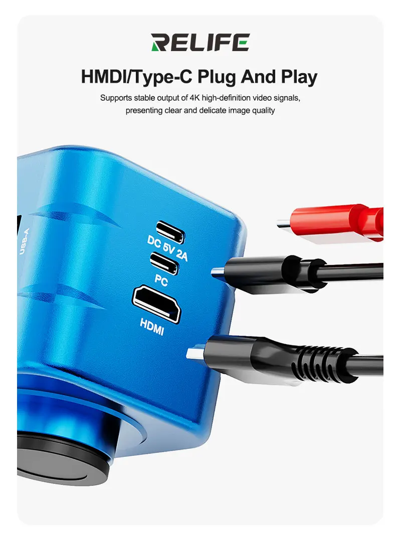 RELIFE MC2 Multi-function Camera 4K/1080P HDMI With Multimeter Function Supports a Variety of Industrial-grade Microscopes
RELIFE MC2 Multi-function Camera 4K/1080P HDMI With Multimeter Function Supports a Variety of Industrial-grade Microscopes