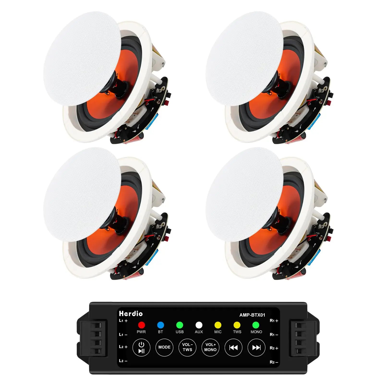 Потолочные Bluetooth-колонки Herdio 4 дюйма, 480 Вт, 4 встраиваемых динамика, чистый объемный звук, для домашнего кинотеатра, спальни, офиса, патио, 2 пары
Потолочные Bluetooth-колонки Herdio 4 дюйма, 480 Вт, 4 встраиваемых динамика, чистый объемный звук, для домашнего кинотеатра, спальни, офиса, патио, 2 пары