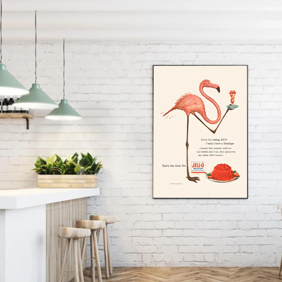 Vintage Pink Flamingo with Jelly Ad Poster Wall Art Canvas Painting Nordic Posters And Prints Wall Pictures For Kitchen Decor
Vintage Pink Flamingo with Jelly Ad Poster Wall Art Canvas Painting Nordic Posters And Prints Wall Pictures For Kitchen Decor