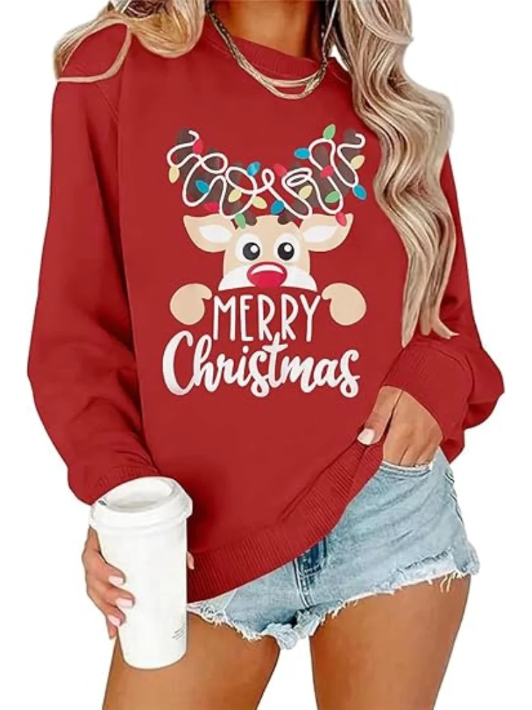 Womens Christmas Sweater Long Sleeve Crewneck Shirt Holiday Outfits Merry Xmas Sweatshirts S-XXL
Womens Christmas Sweater Long Sleeve Crewneck Shirt Holiday Outfits Merry Xmas Sweatshirts S-XXL