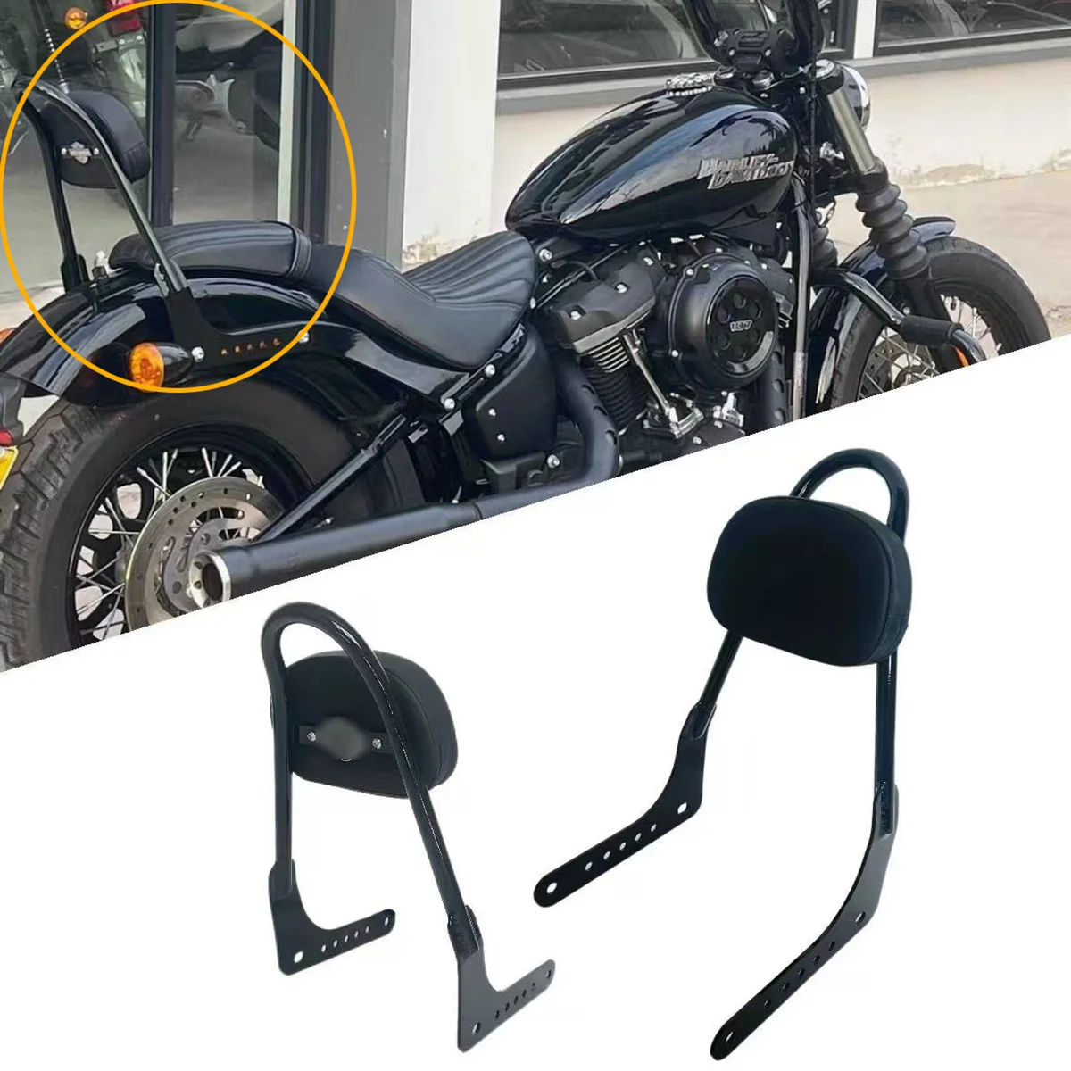 Motorcycle Rear Seat Passenger Backrest Sissy Bar with Cushion Pad for Harley Softail Street Bob Heritage Low Rider 2018-2026
Motorcycle Rear Seat Passenger Backrest Sissy Bar with Cushion Pad for Harley Softail Street Bob Heritage Low Rider 2018-2026
