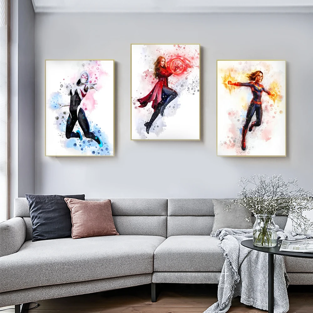 Miniso Disney Superhero Poster Female Hero Picture Black Widow Scarlet Witch Watercolor Wall Art Children Canvas Room Decor Gift
Miniso Disney Superhero Poster Female Hero Picture Black Widow Scarlet Witch Watercolor Wall Art Children Canvas Room Decor Gift