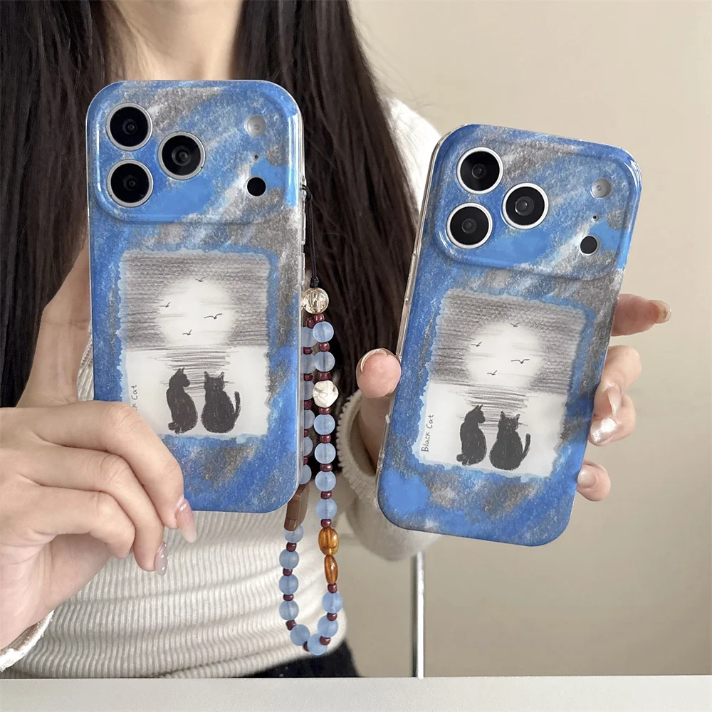 Korean INS Black Cute Cat Phone Case for iPhone 15 Pro 14 13 17 Max 16 Pro Max Fundas Cartoon Cover with Chain Protection Cases
Korean INS Black Cute Cat Phone Case for iPhone 15 Pro 14 13 17 Max 16 Pro Max Fundas Cartoon Cover with Chain Protection Cases