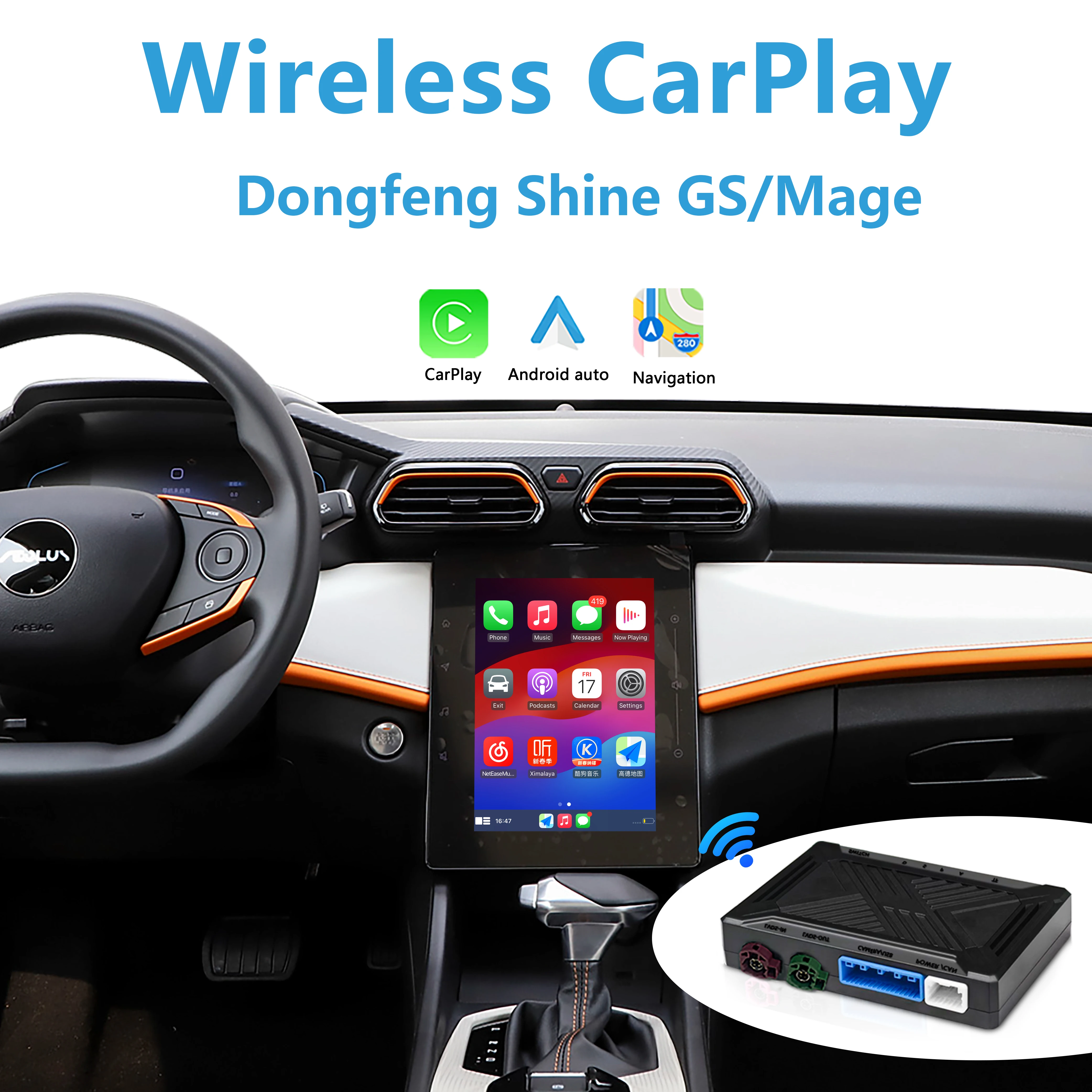 DONGFENG Apple CarPlay for Shine GS MAGE With OEM Vertical Screen Add Wireless Android Auto Plug&Play
DONGFENG Apple CarPlay for Shine GS MAGE With OEM Vertical Screen Add Wireless Android Auto Plug&Play