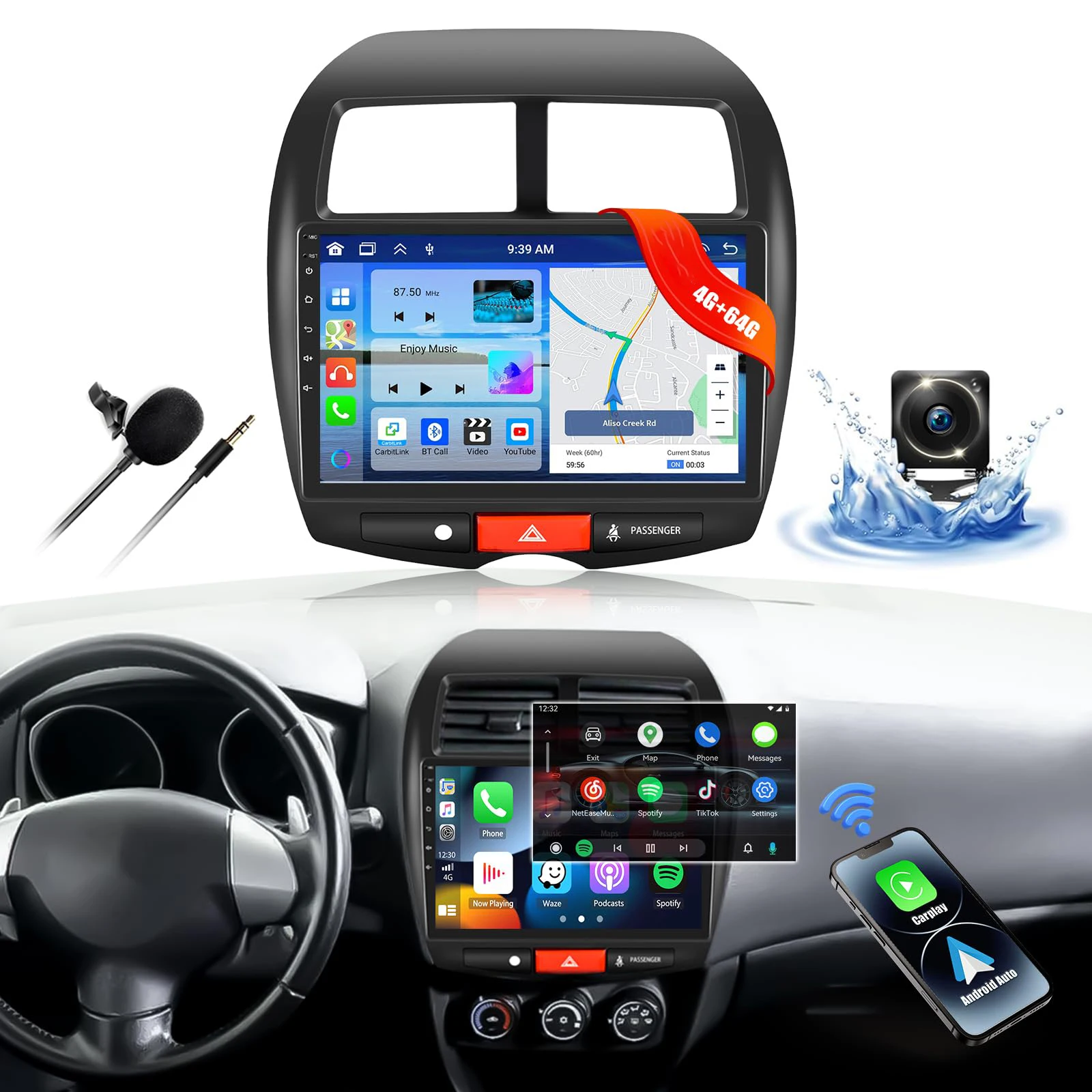 10 Inch Android Car Radio for Mitsubishi ASX Outlander Sport 2007-2017, Wireless Carplay Android Auto Touch Screen Stereo with GPS WiFi Bluetooth 5.4 FM SWC DSP EQ & Backup Camera
10 Inch Android Car Radio for Mitsubishi ASX Outlander Sport 2007-2017, Wireless Carplay Android Auto Touch Screen Stereo with GPS WiFi Bluetooth 5.4 FM SWC DSP EQ & Backup Camera