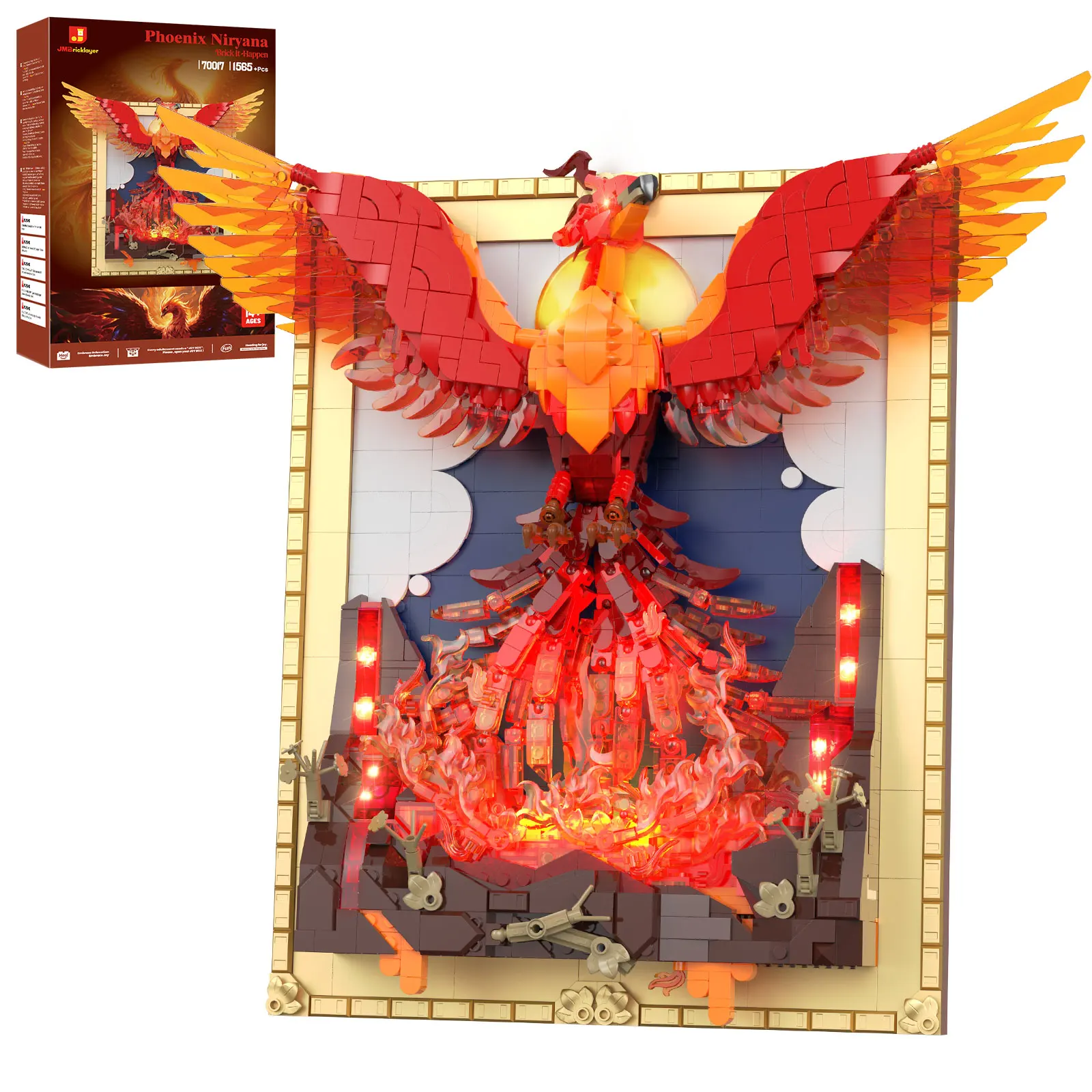 JMBricklayer LED Fire Phoenix Building Blocks Set Light Up Bird Model Kit Wall Art Decor Gift for Adults
JMBricklayer LED Fire Phoenix Building Blocks Set Light Up Bird Model Kit Wall Art Decor Gift for Adults