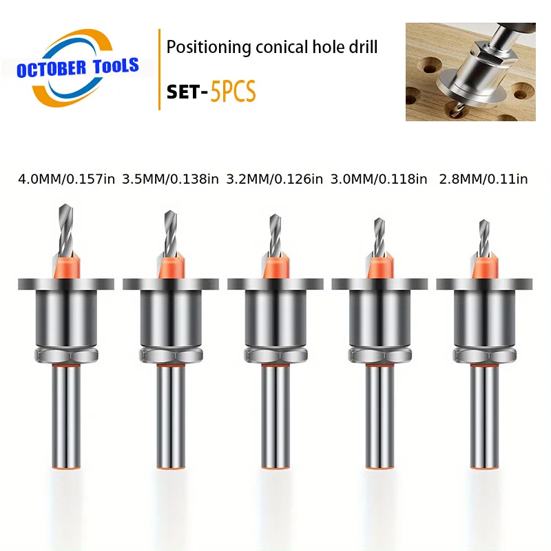 5PC Precision Countersink Drill Bits Set (2.8/3/3.2/3.5/4mm) Hex Shank for Woodworking & Metal Screw Installation
5PC Precision Countersink Drill Bits Set (2.8/3/3.2/3.5/4mm) Hex Shank for Woodworking & Metal Screw Installation
