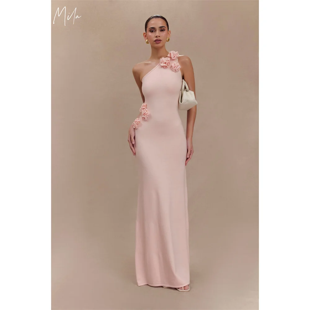 Mila Pink One Shoulder Mermaid Party Dresses 3D Flower Sheath Evening Dresses Floor-Length Elegant Customized Prom Dresses
Mila Pink One Shoulder Mermaid Party Dresses 3D Flower Sheath Evening Dresses Floor-Length Elegant Customized Prom Dresses