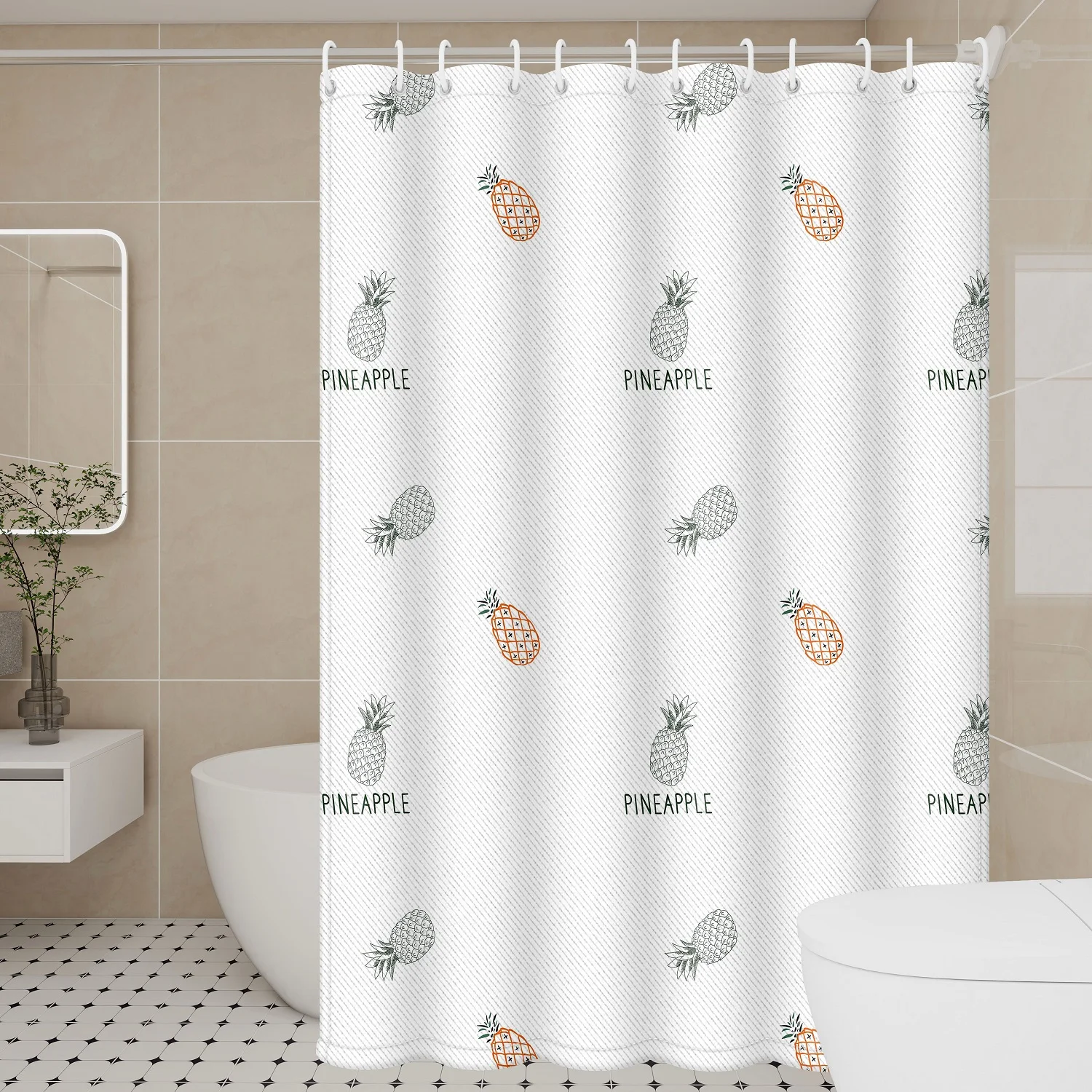 Elegant Style Pineapple Shower Curtain - Instagram Style Waterproof Polyester Design
Elegant Style Pineapple Shower Curtain - Instagram Style Waterproof Polyester Design